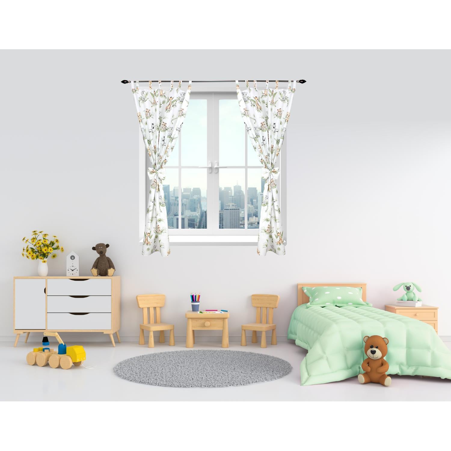 Vorhänge/Gardinen mit Schleifen 2er Set