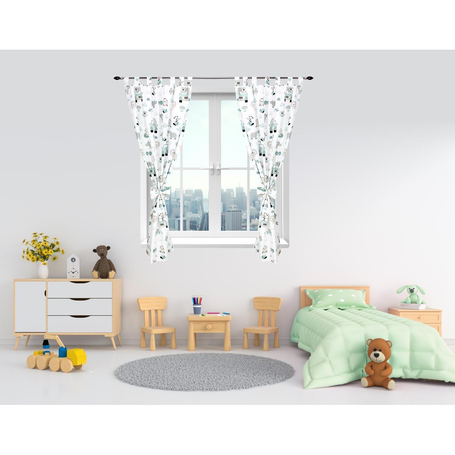 Vorhänge/Gardinen mit Schleifen 2er Set