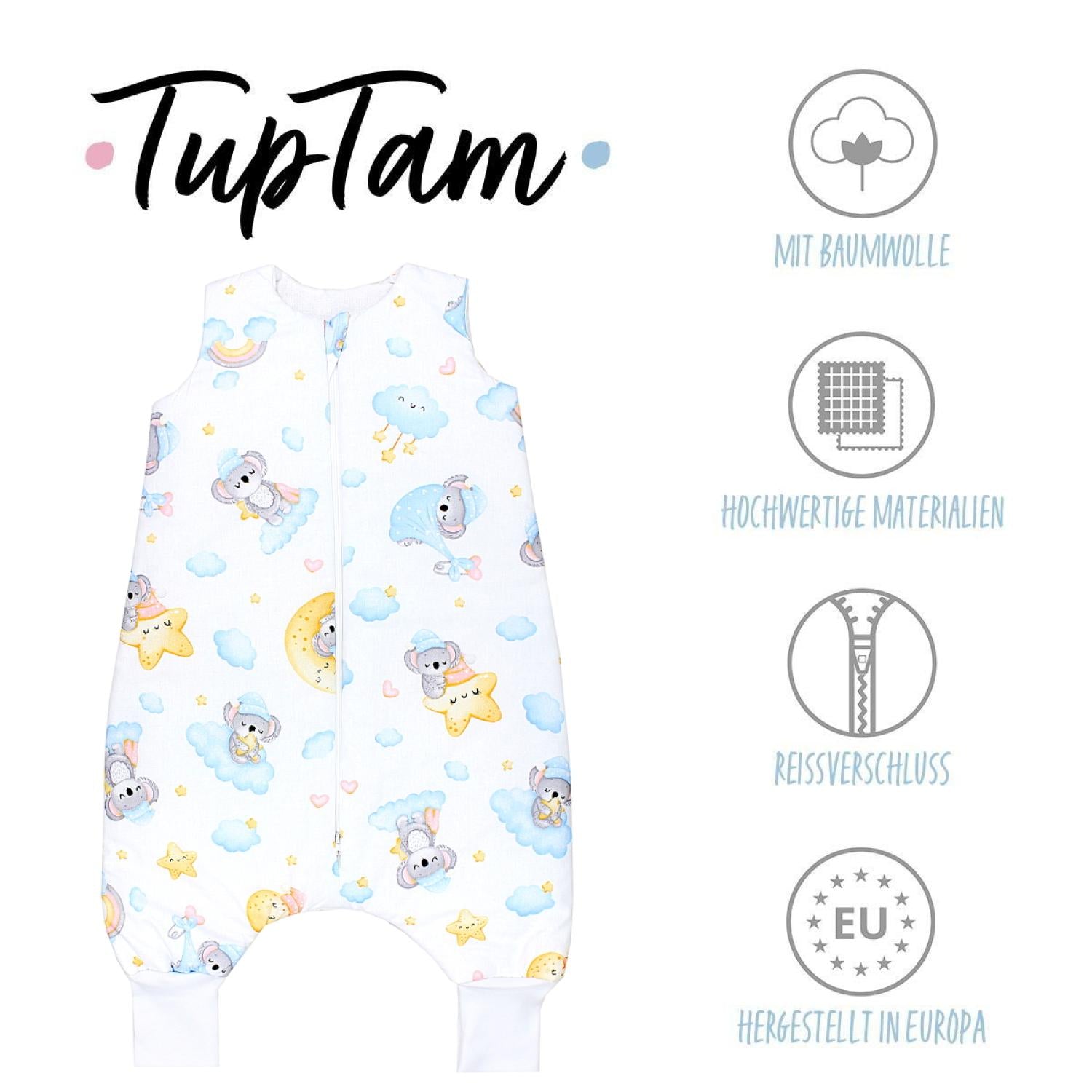TupTam Baby Winterschlafsack mit Beinen OEKO- TEX zertifizierte Materialien 2.5 TOG Unisex