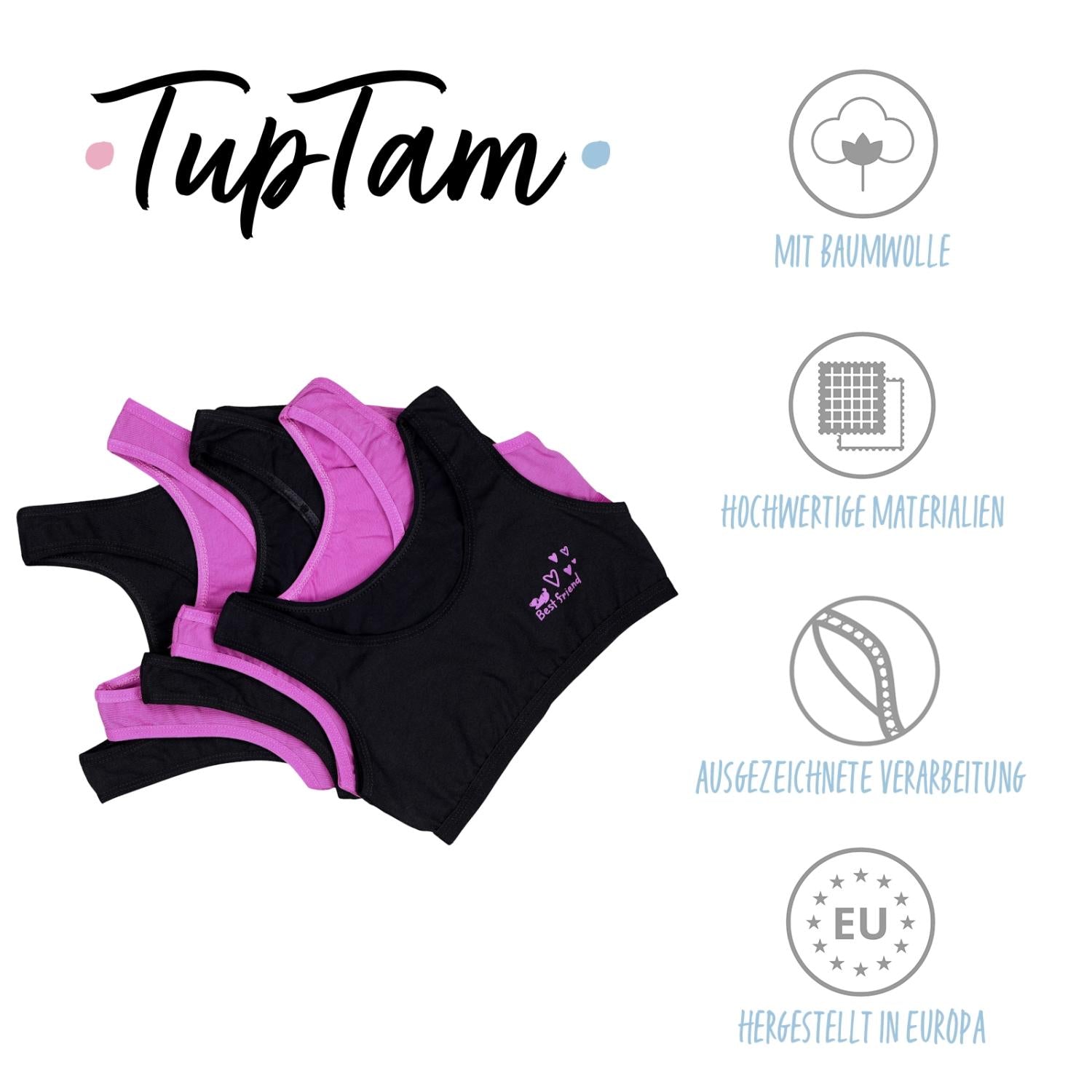 Mädchen Bustier breite Träger- 5er Set