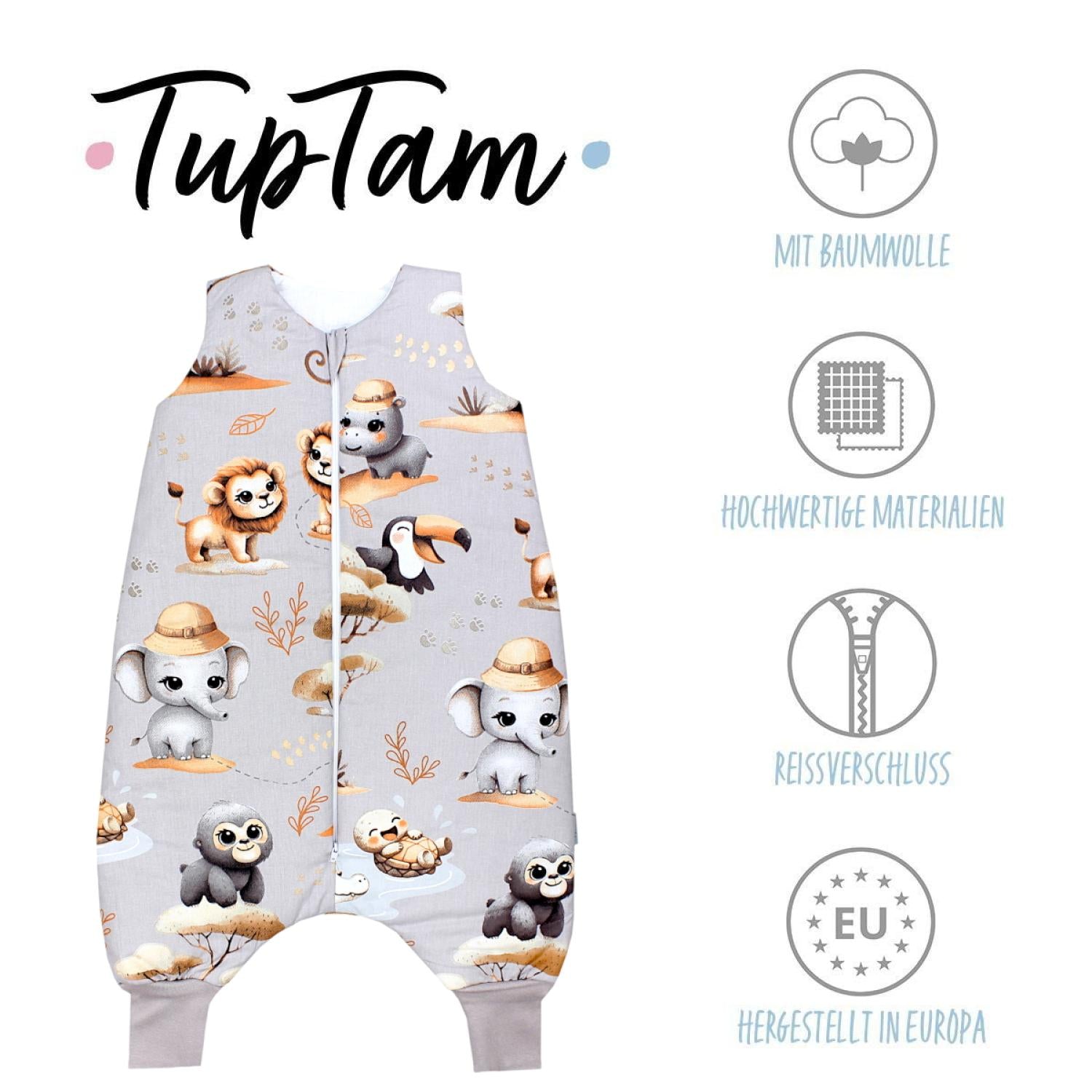 TupTam Baby Winterschlafsack mit Beinen OEKO- TEX zertifizierte Materialien 2.5 TOG Unisex