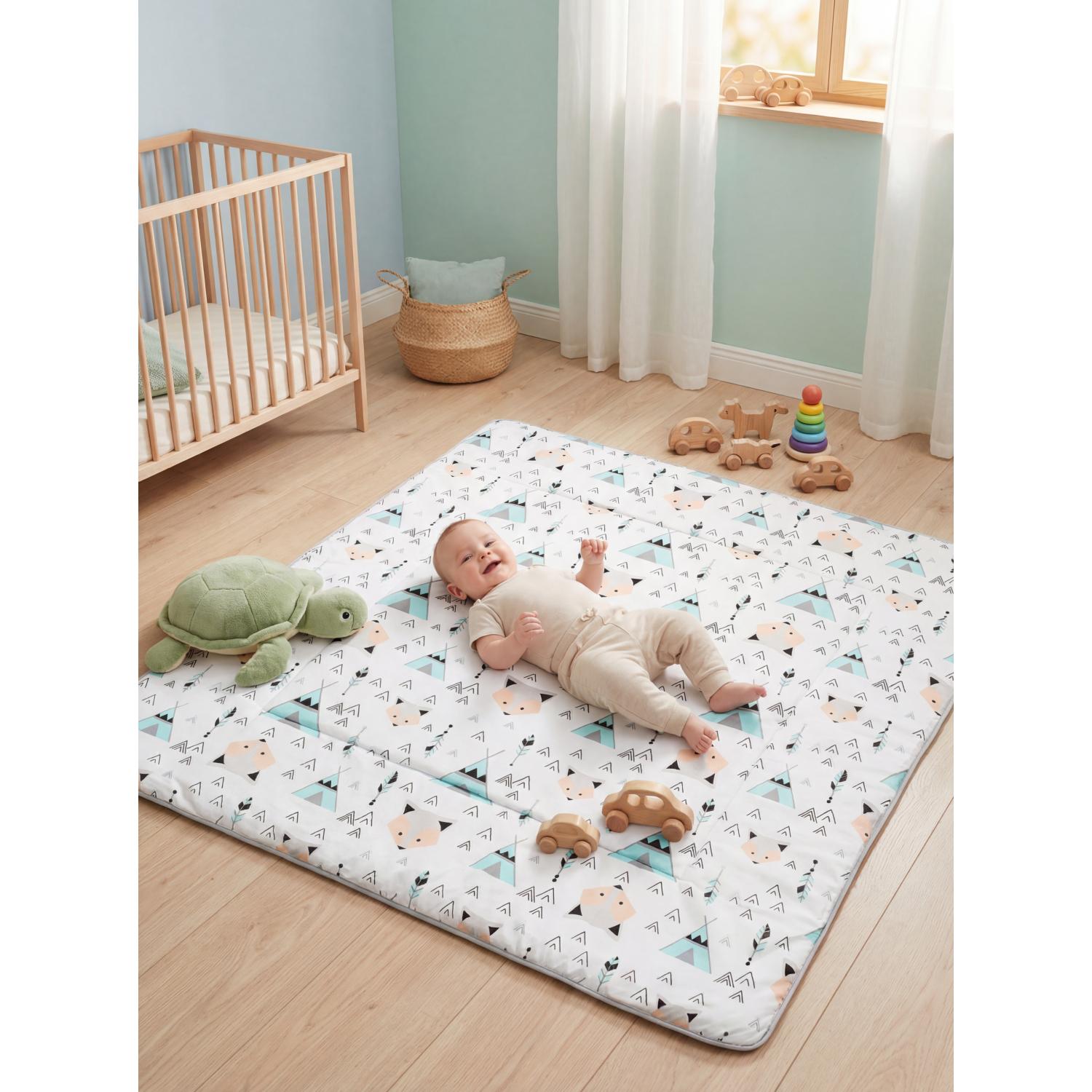 Gepolsterte XXL Krabbeldecke 120 x 120 cm