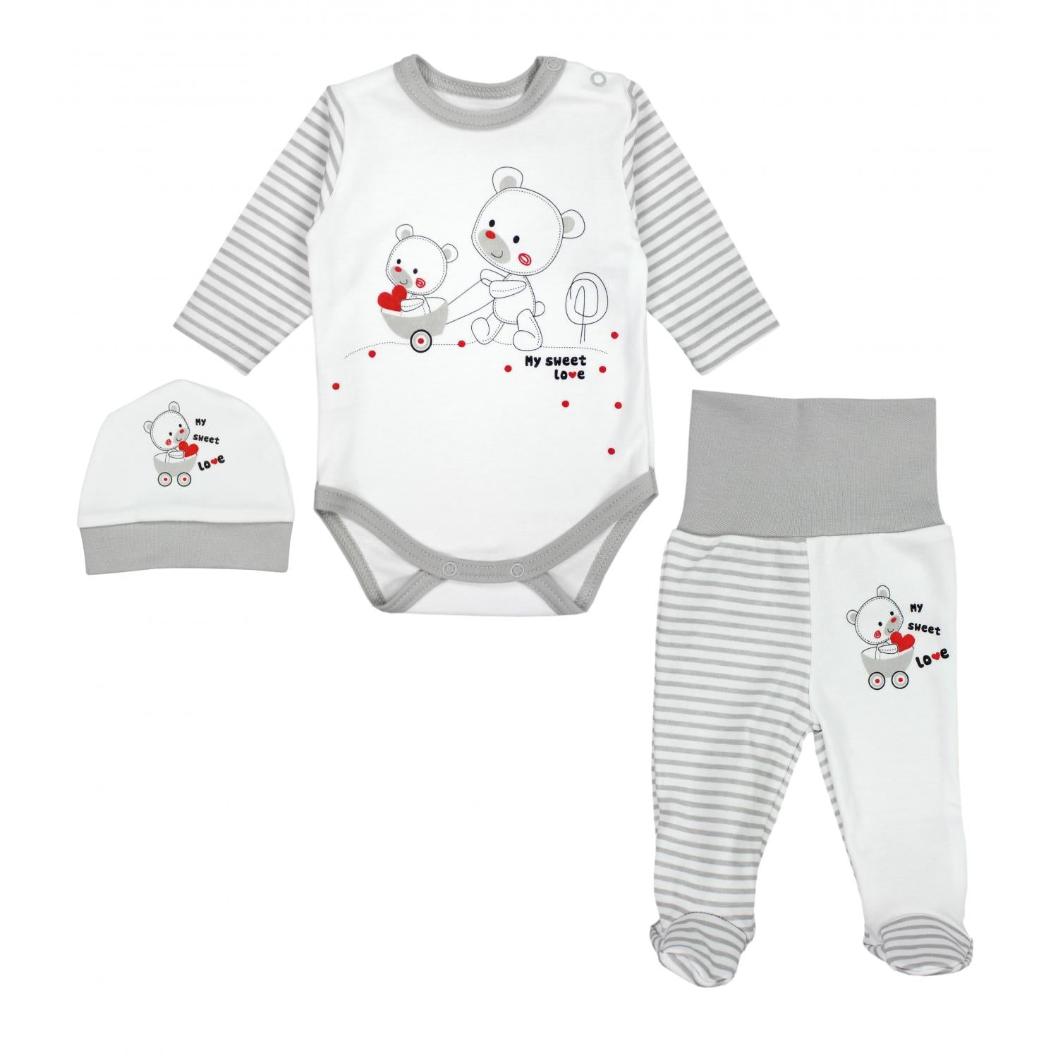 Baby Bekleidungsset mit Aufdruck (3-teilig)