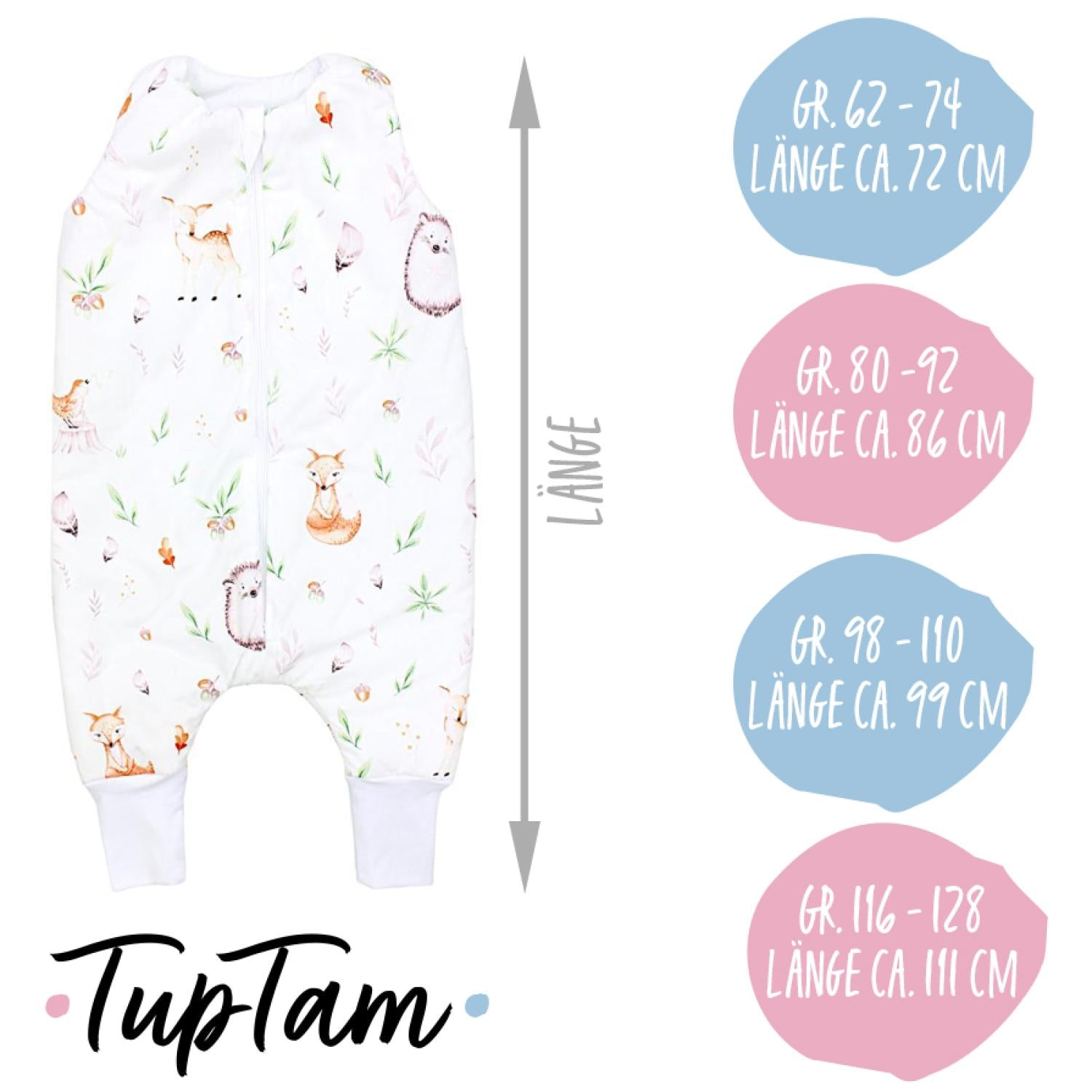 TupTam Baby Winterschlafsack mit Beinen OEKO- TEX zertifizierte Materialien 2.5 TOG Unisex