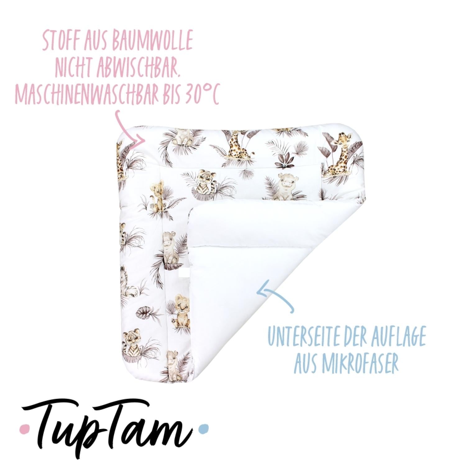Wickeltischauflage mit Baumwollbezug