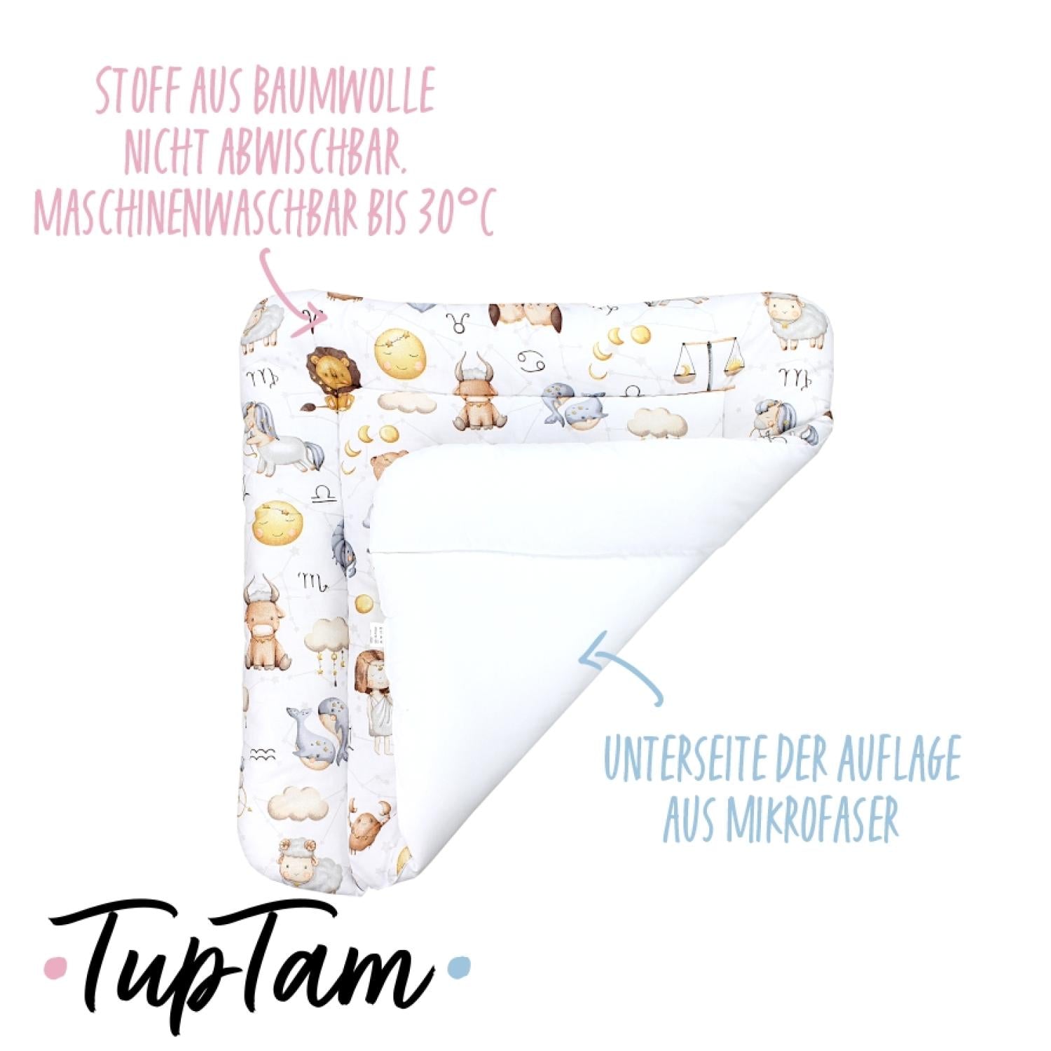 Wickeltischauflage mit Baumwollbezug