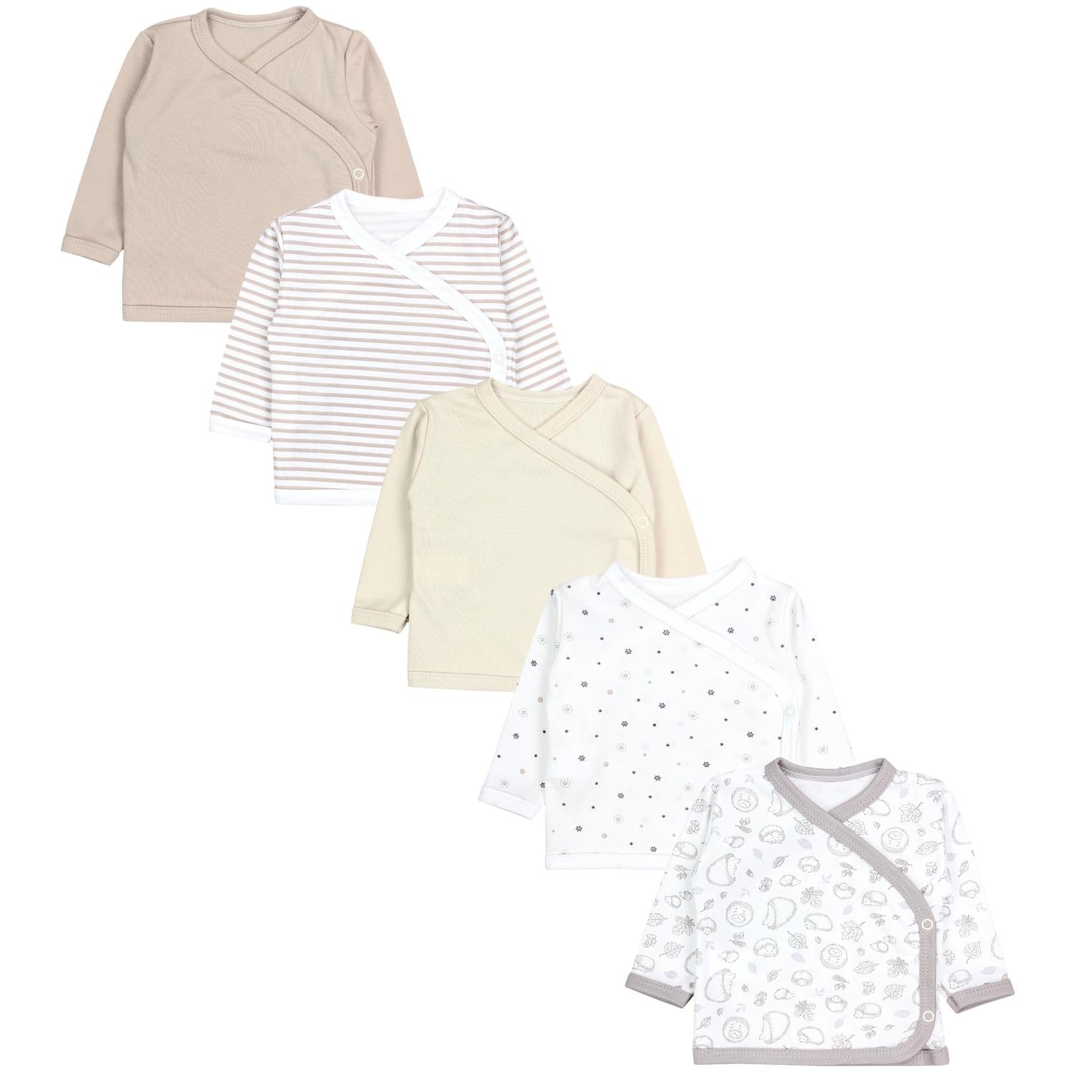 Baby Wickelshirt Langarm - 5er Set