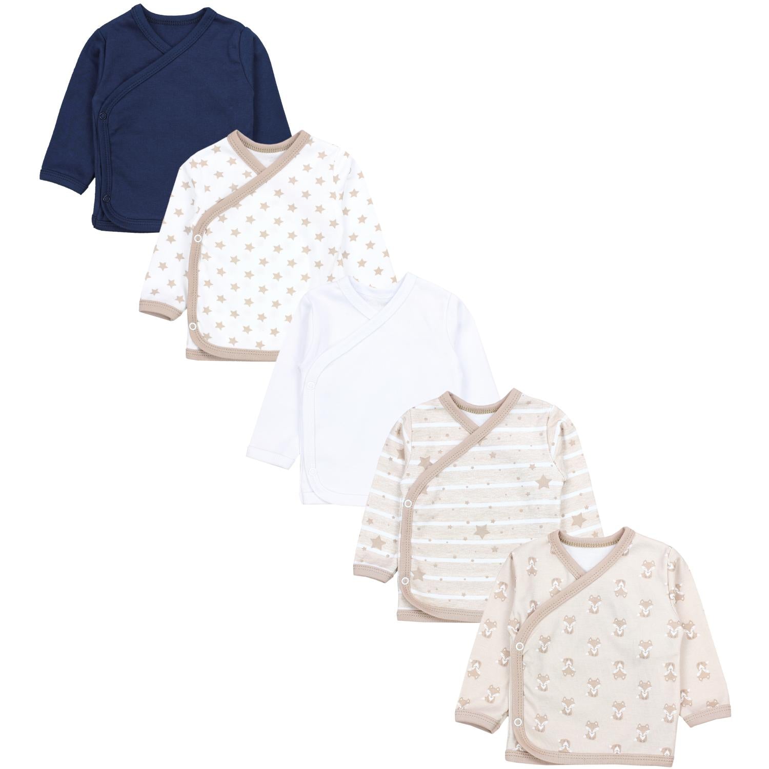 Baby Langarm Wickelshirt - 5er Set
