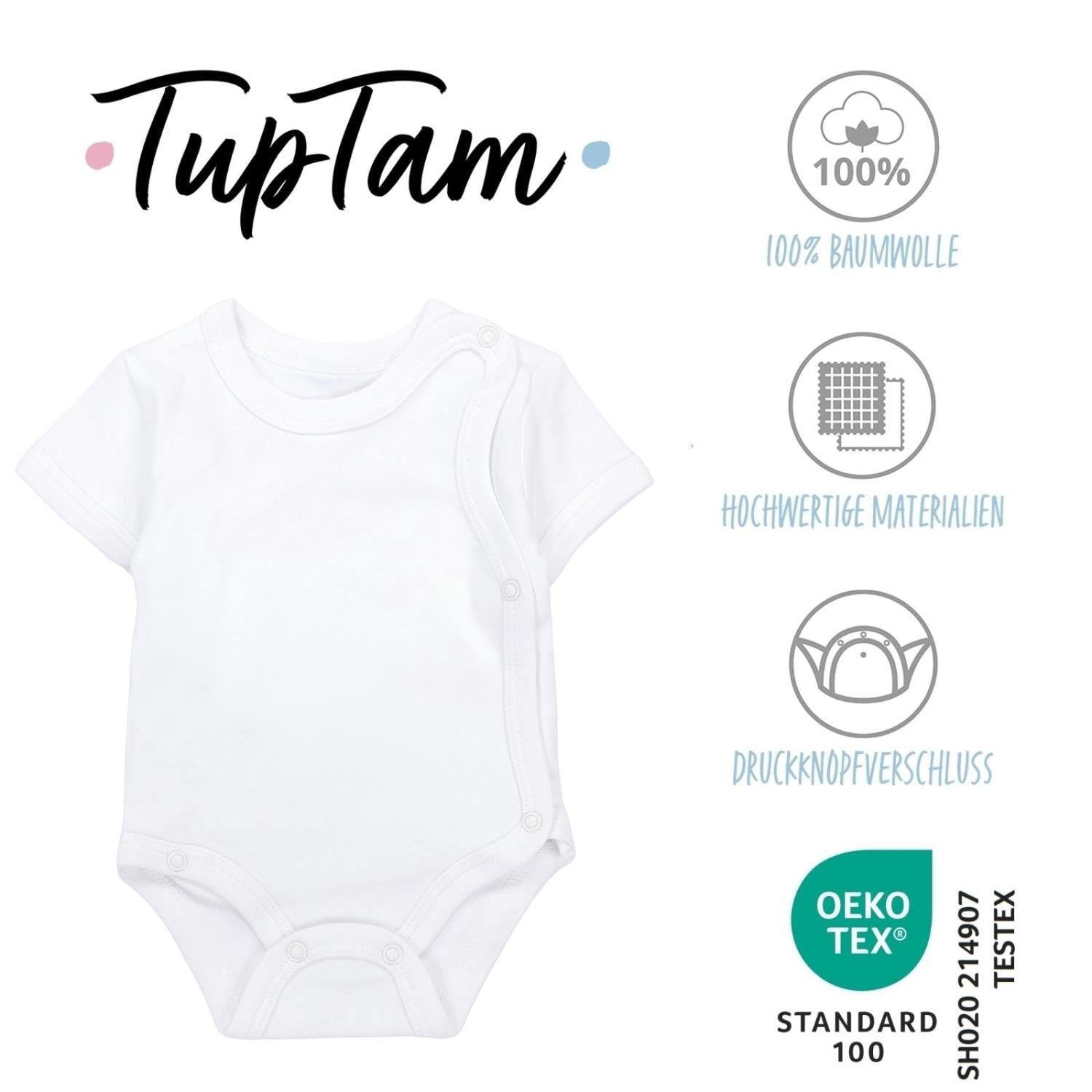 Baby Kurzarm Wickelbody mit Aufdruck - 5er Set