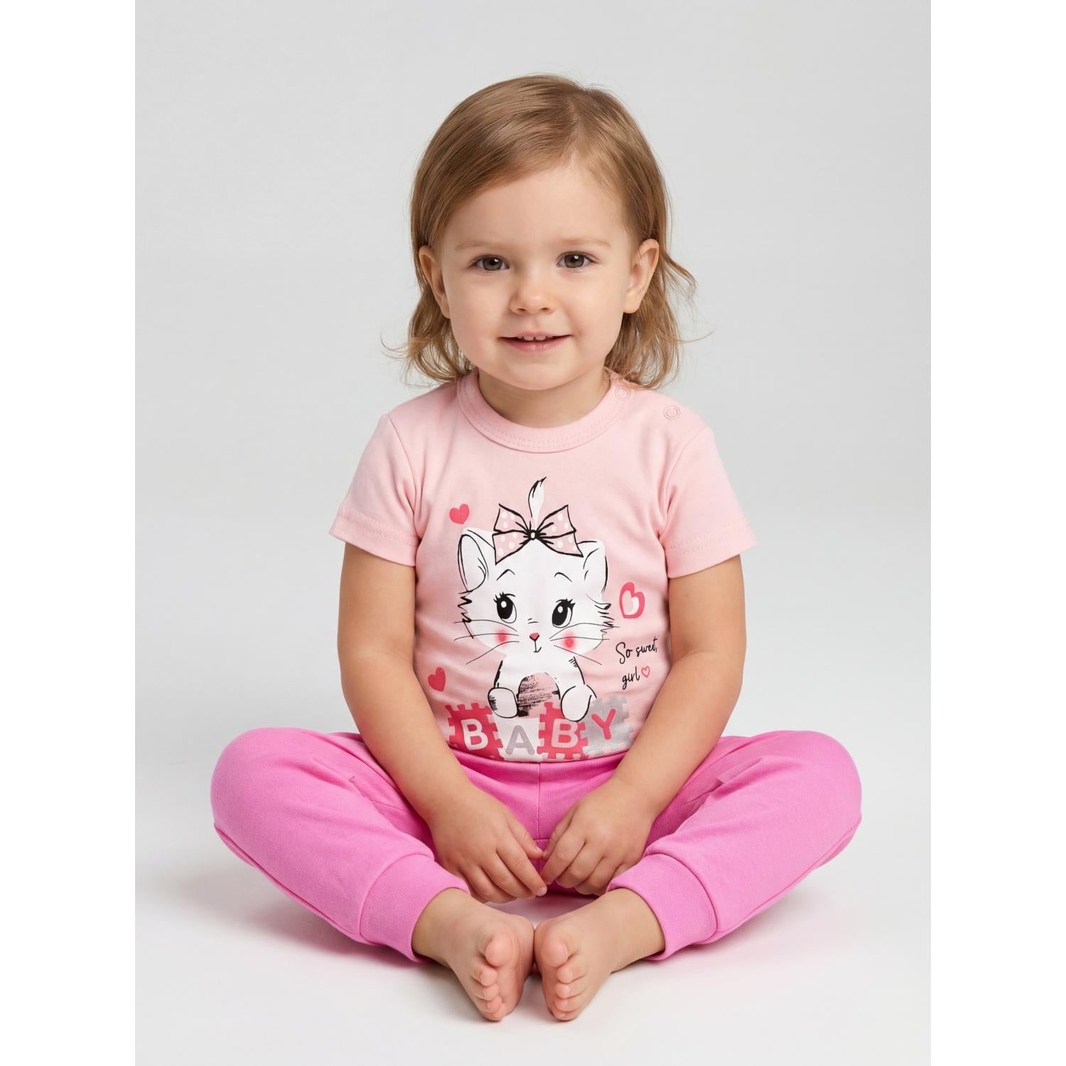 Kurzarm- Body mit Aufdruck -5er Set