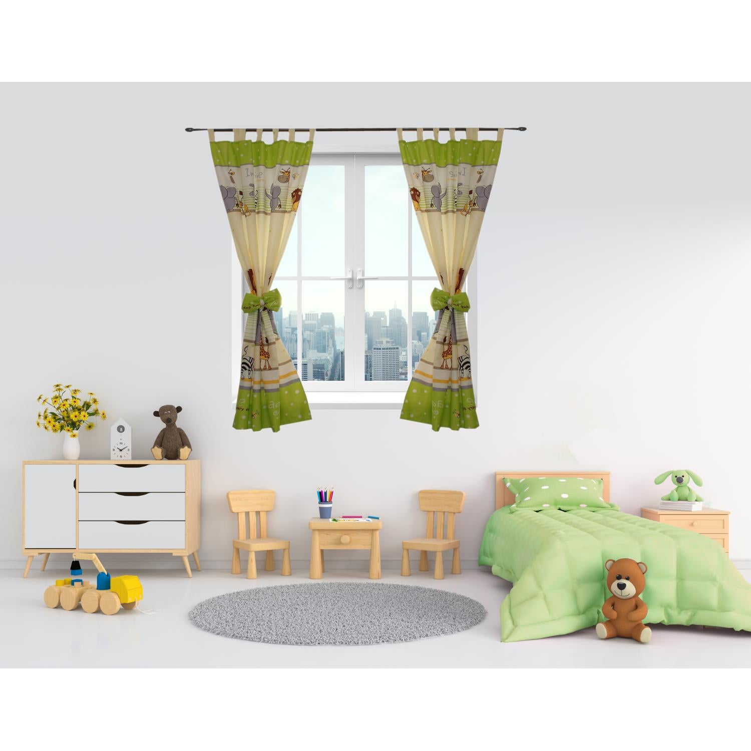 Vorhänge/Gardinen mit Schleifen 2er Set