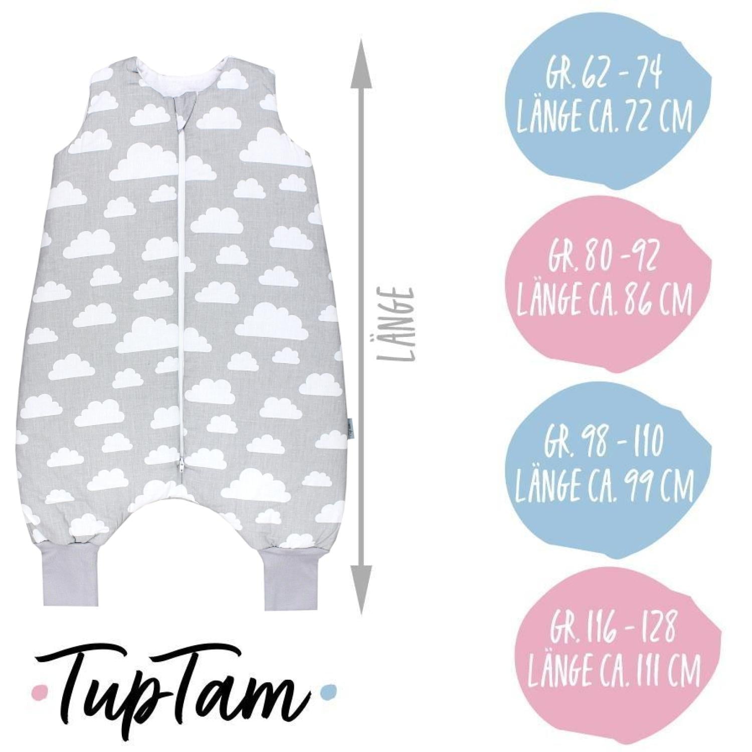 TupTam Baby Winterschlafsack mit Beinen OEKO- TEX zertifizierte Materialien 2.5 TOG Unisex