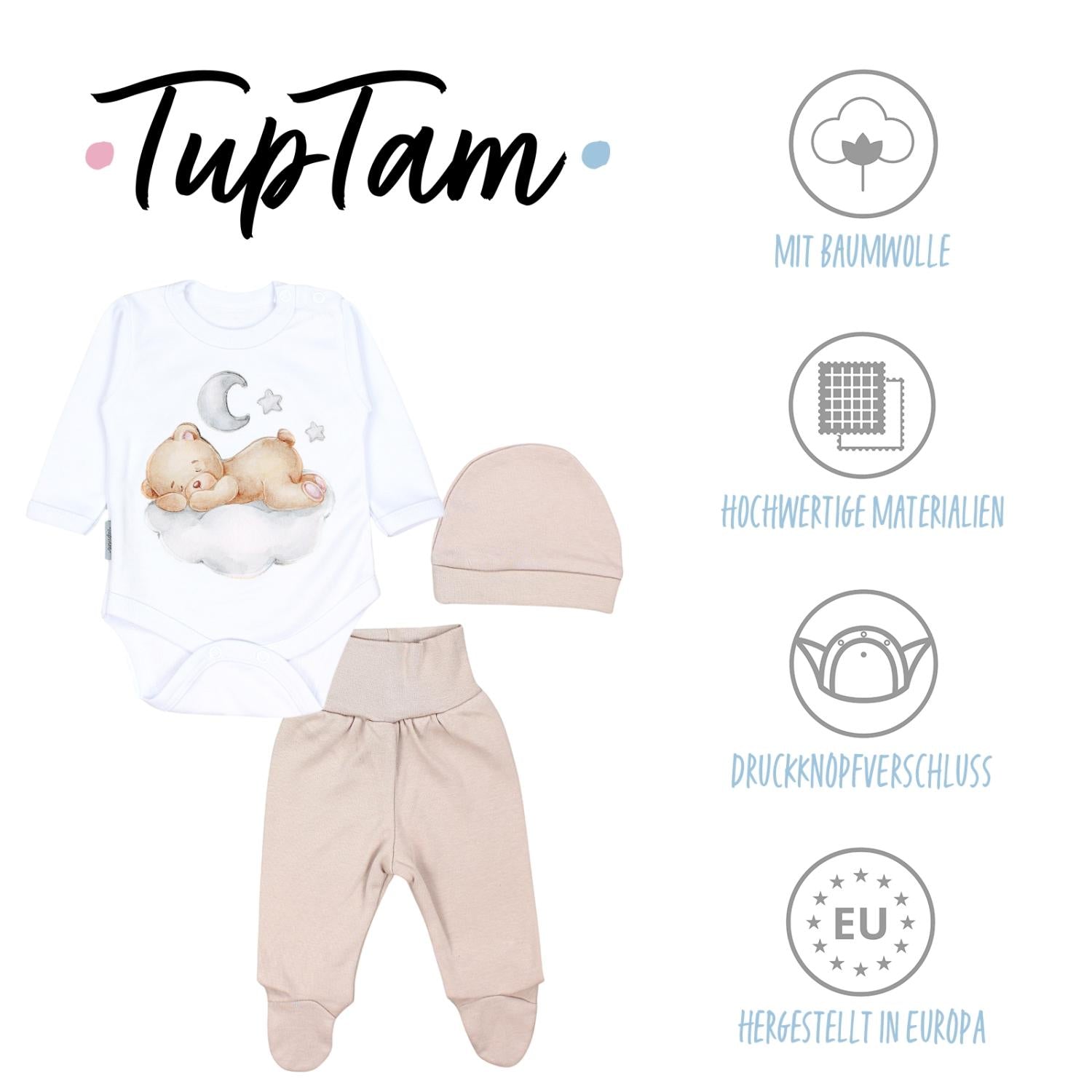 Baby Bekleidungsset mit Aufdruck (3-teilig)