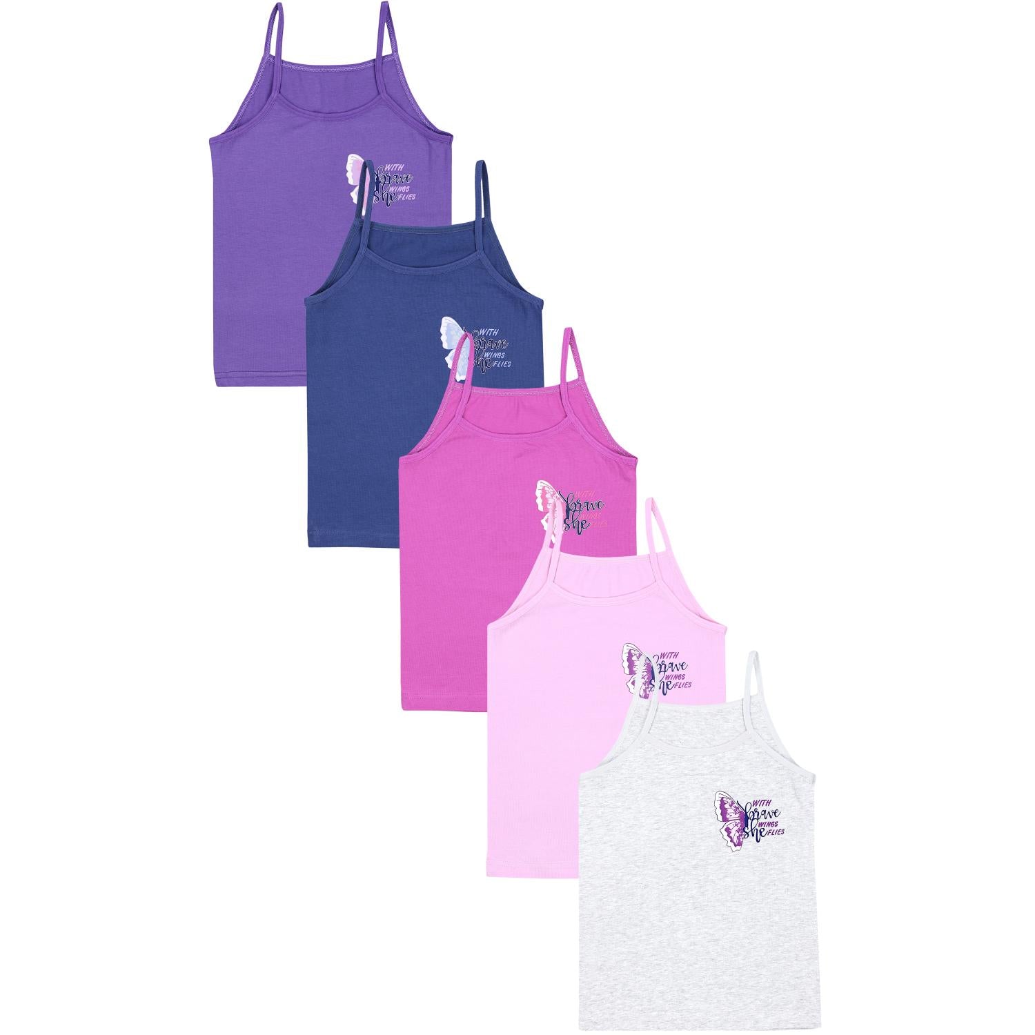 Mädchen Unterhemd Spaghettiträger - 5er Set