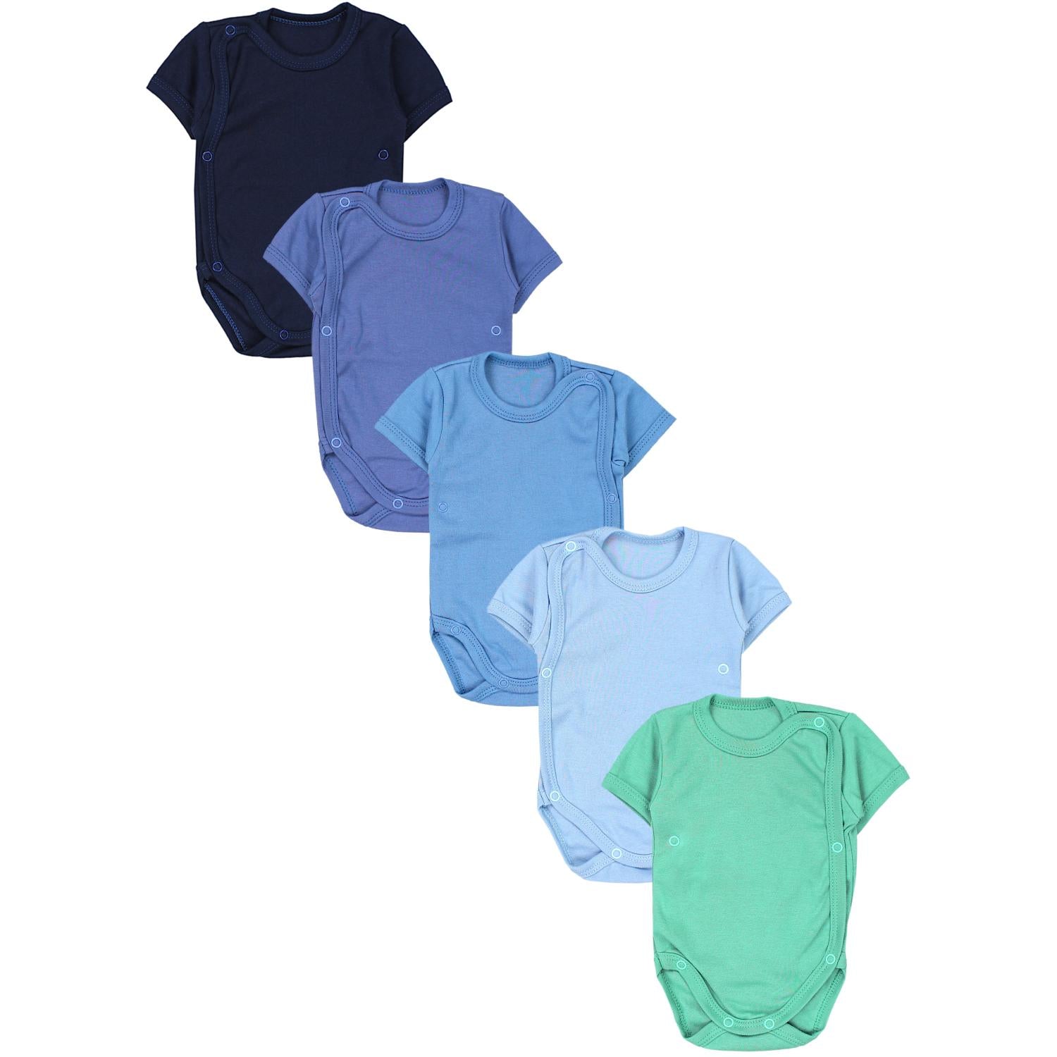 Baby Kurzarm Wickelbody mit Aufdruck - 5er Set