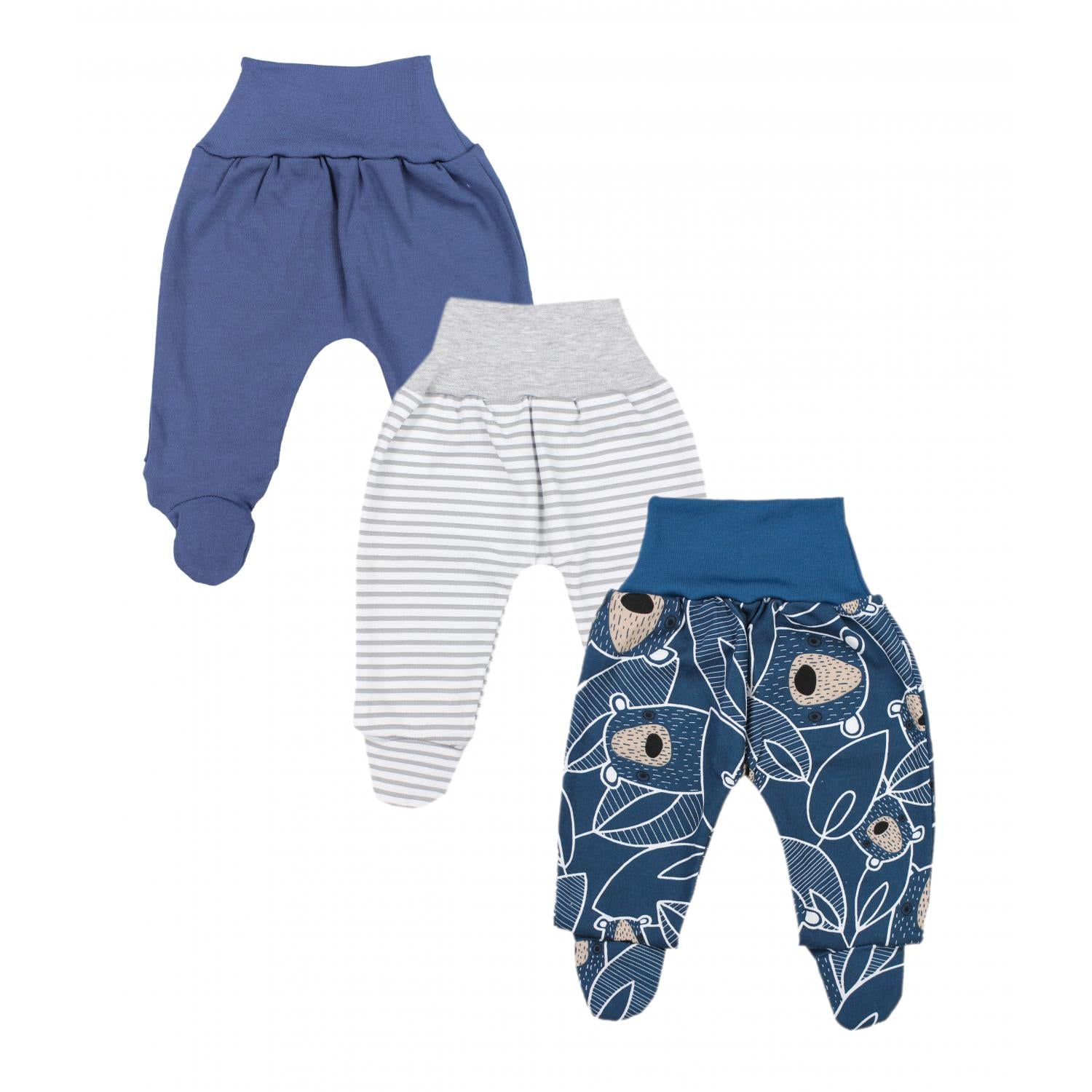 Baby Strampelhose mit Fuß - 3er Set