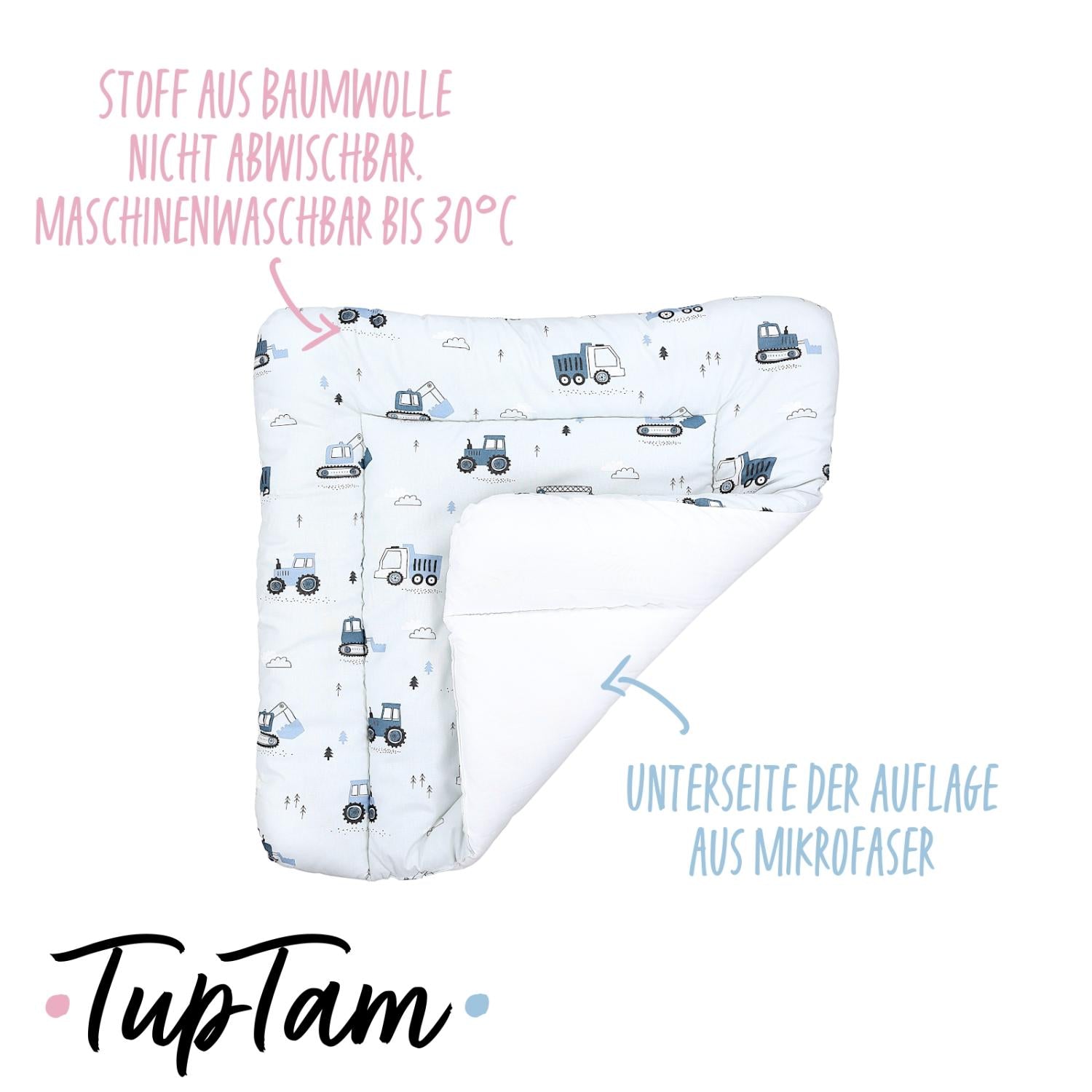 Wickeltischauflage mit Baumwollbezug