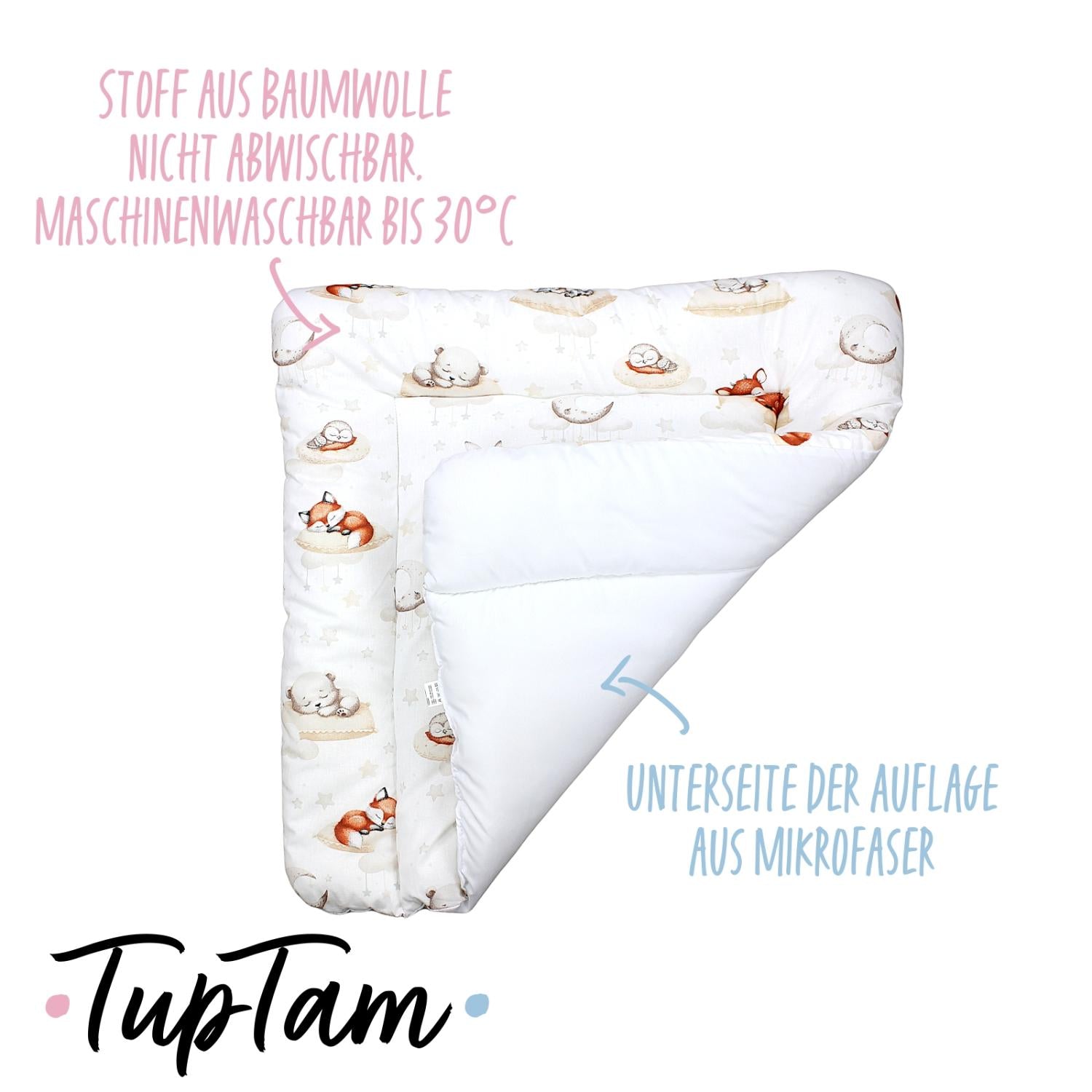 Wickeltischauflage mit Baumwollbezug