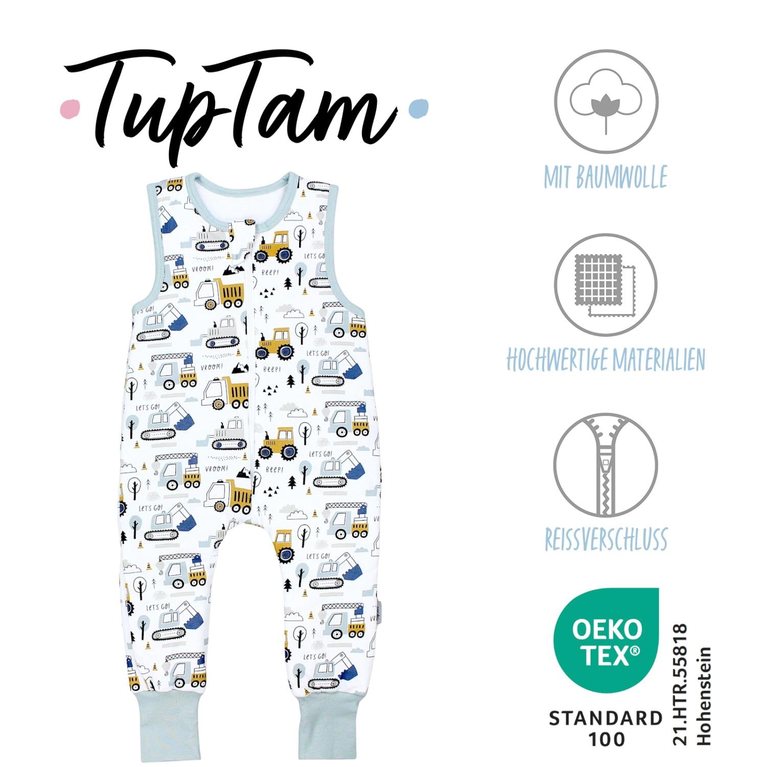 Wattierter Schlafsack mit Füßen 2.5 TOG