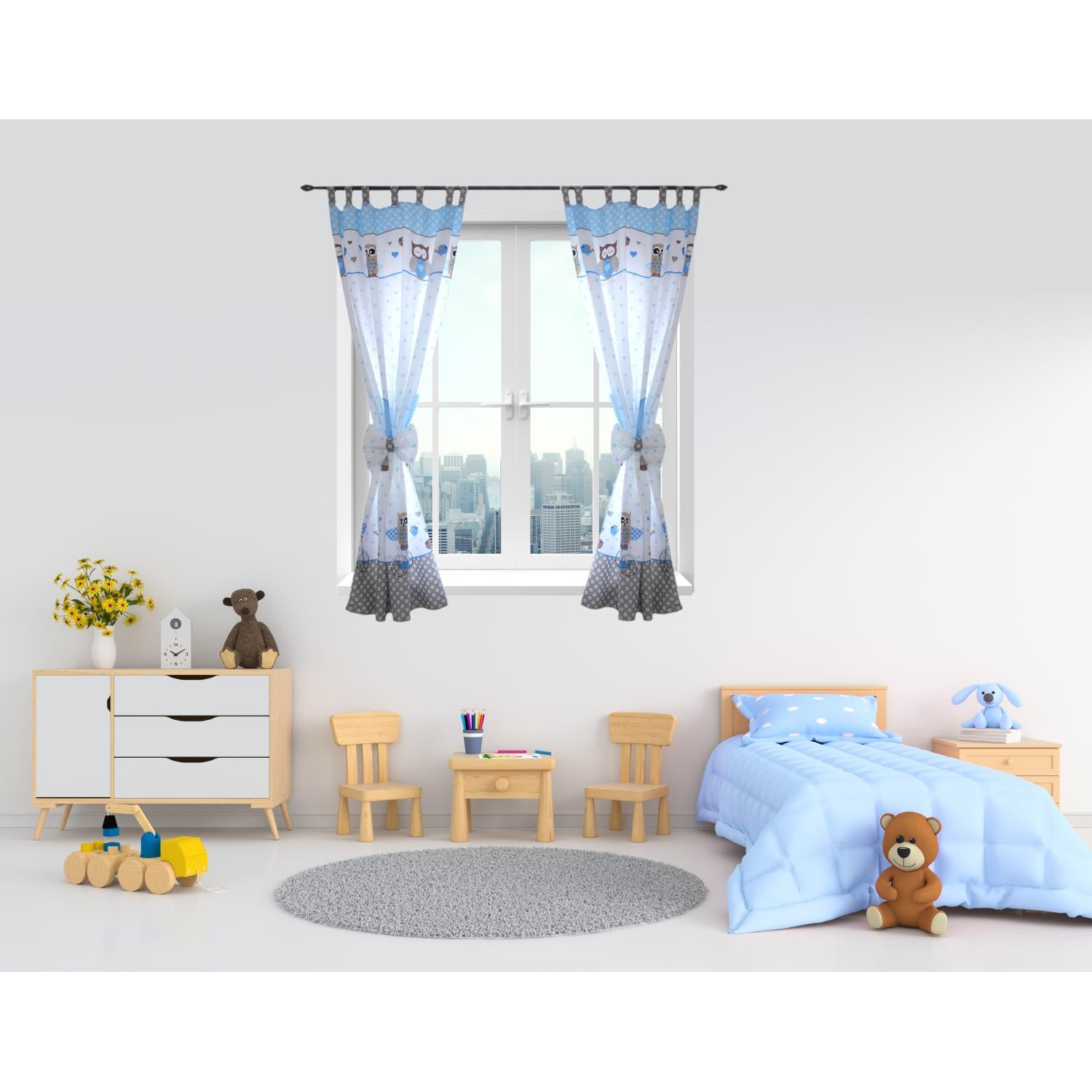 Vorhänge/Gardinen mit Schleifen 2er Set