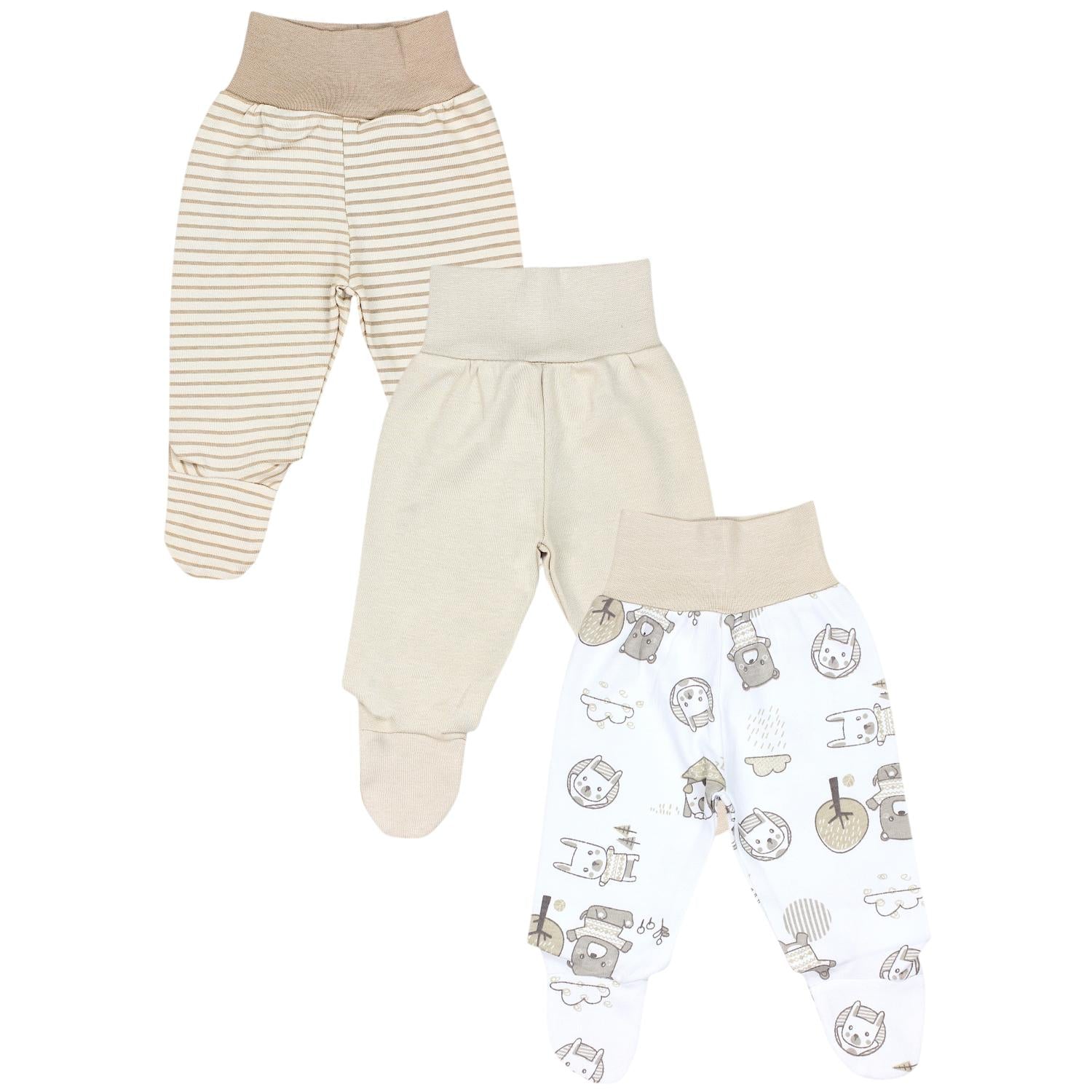 Baby Strampelhose mit Fuß - 3er Set