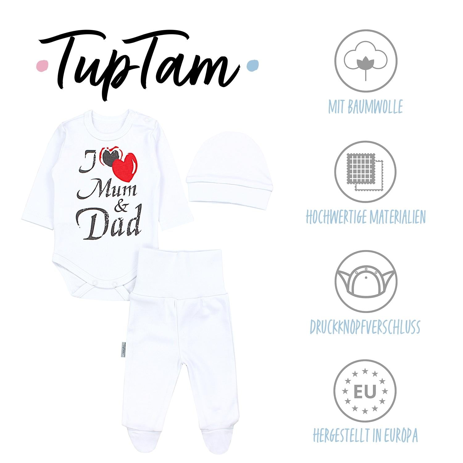 Baby Bekleidungsset mit Aufdruck (3-teilig)