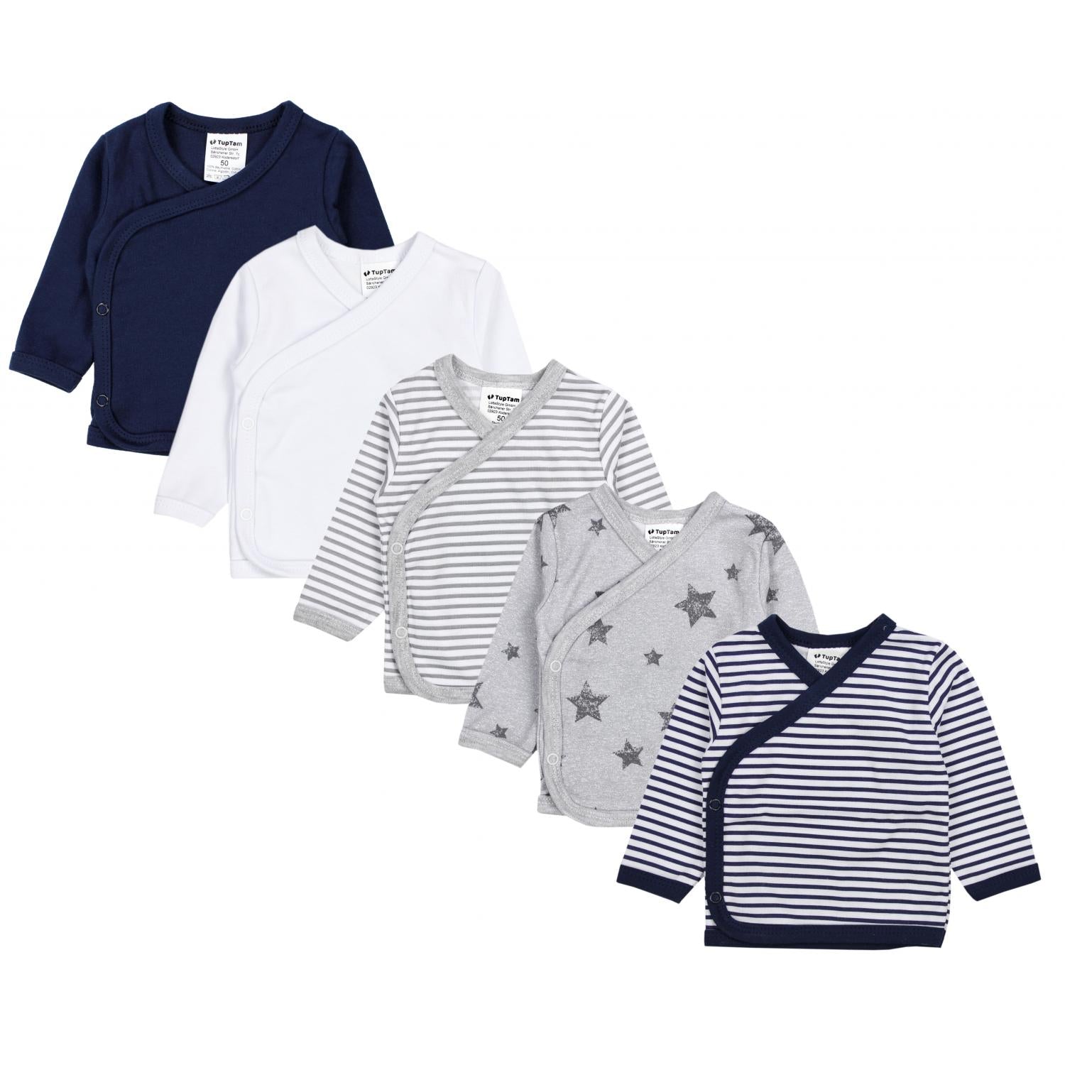 Baby Langarm Wickelshirt - 5er Set