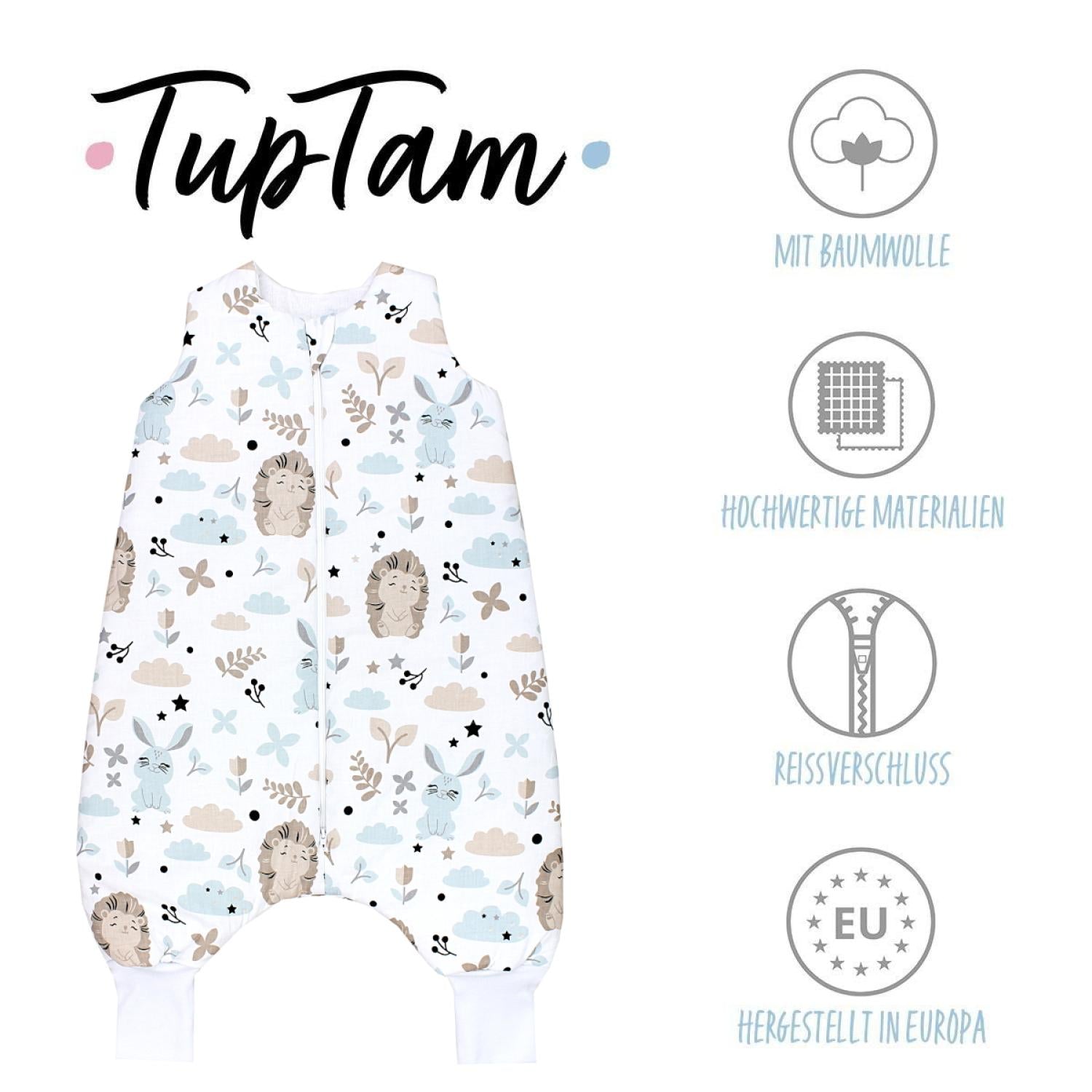 TupTam Baby Winterschlafsack mit Beinen OEKO- TEX zertifizierte Materialien 2.5 TOG Unisex