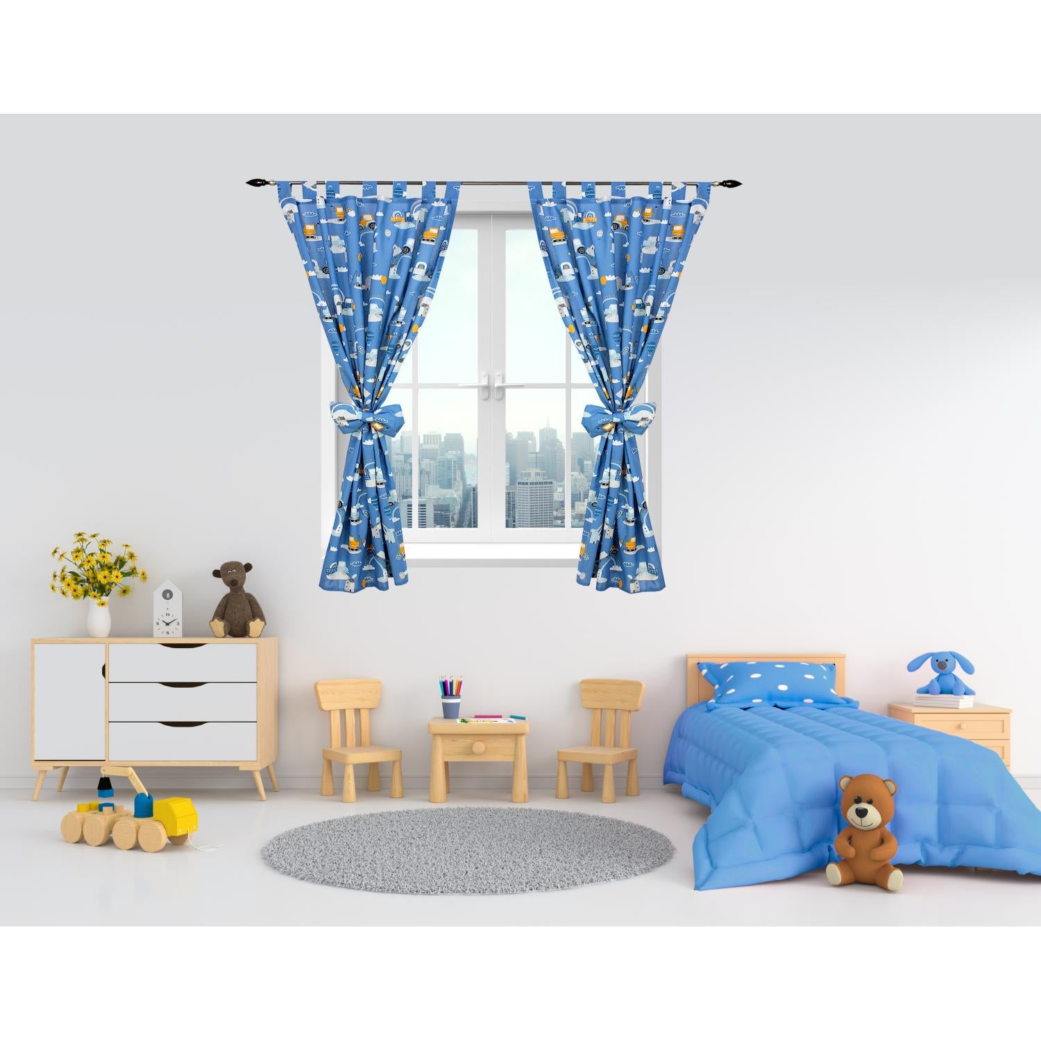 Vorhänge/Gardinen mit Schleifen 2er Set