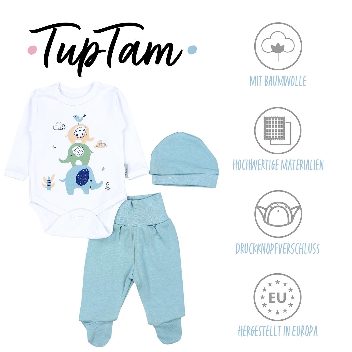Baby Bekleidungsset mit Aufdruck (3-teilig)