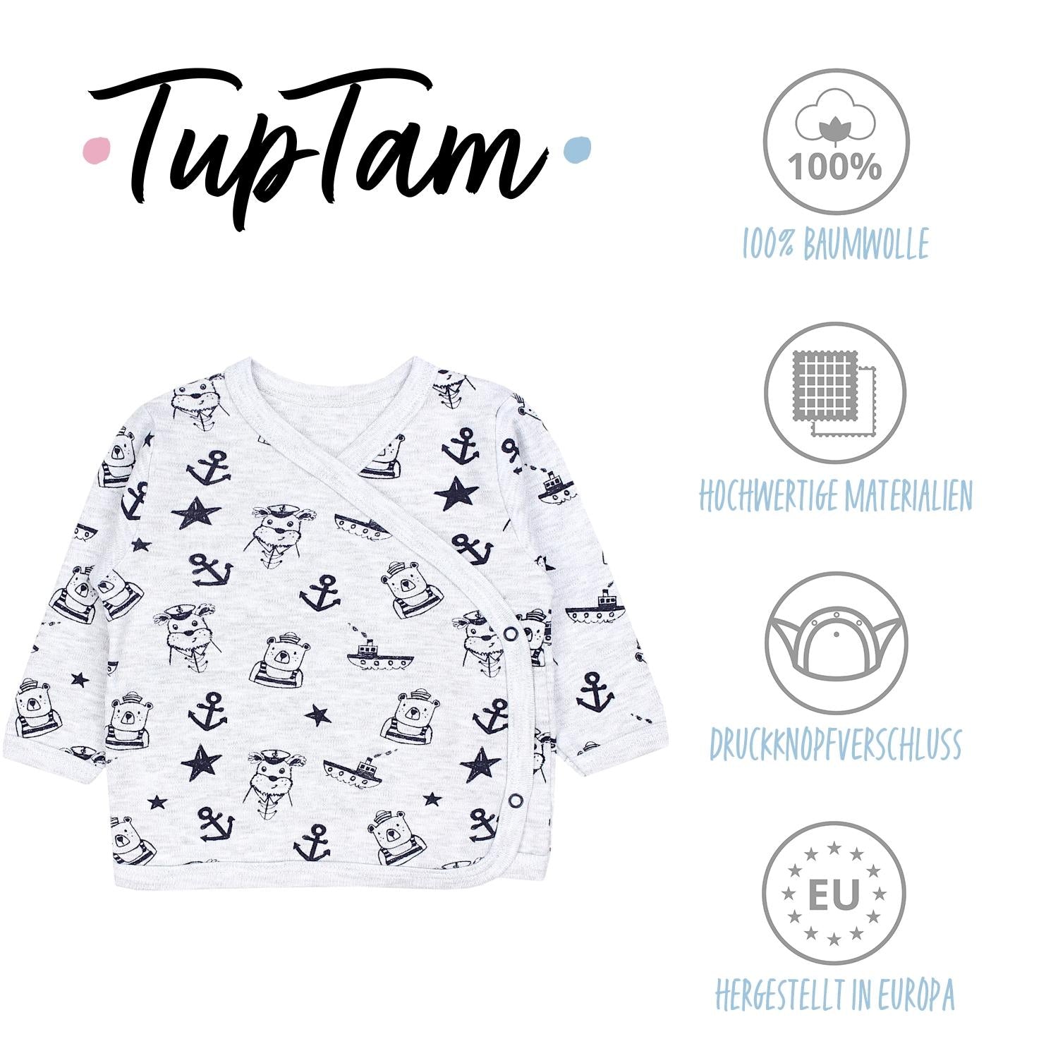 Baby Langarm Wickelshirt - 5er Set