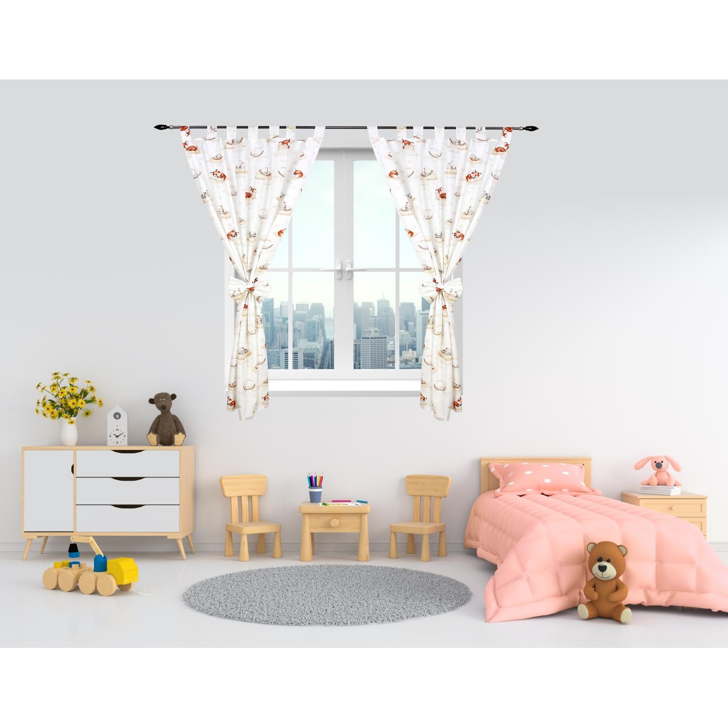 Vorhänge/Gardinen mit Schleifen 2er Set
