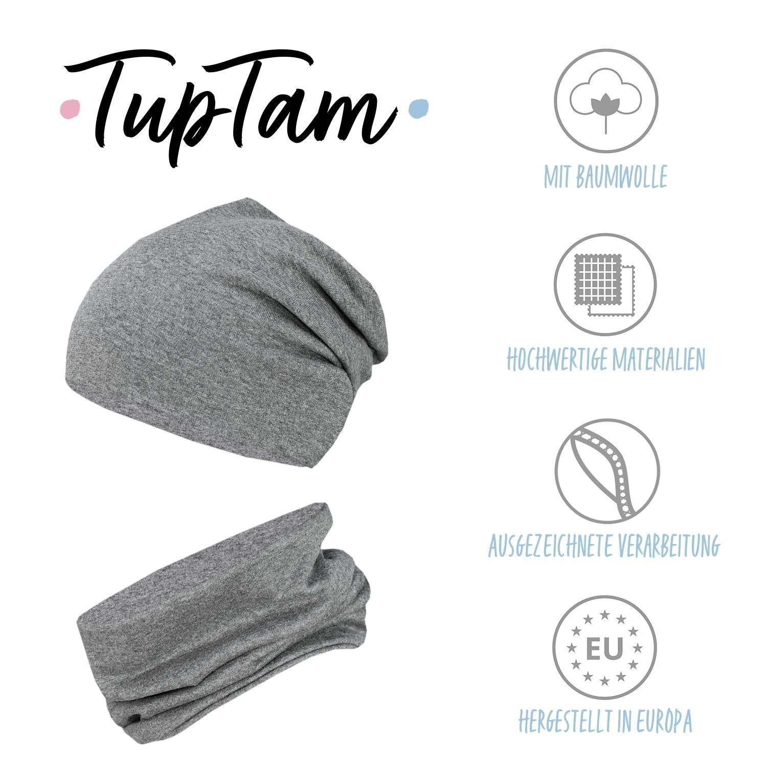 Kinder Beanie Mütze Schlauchschal Set