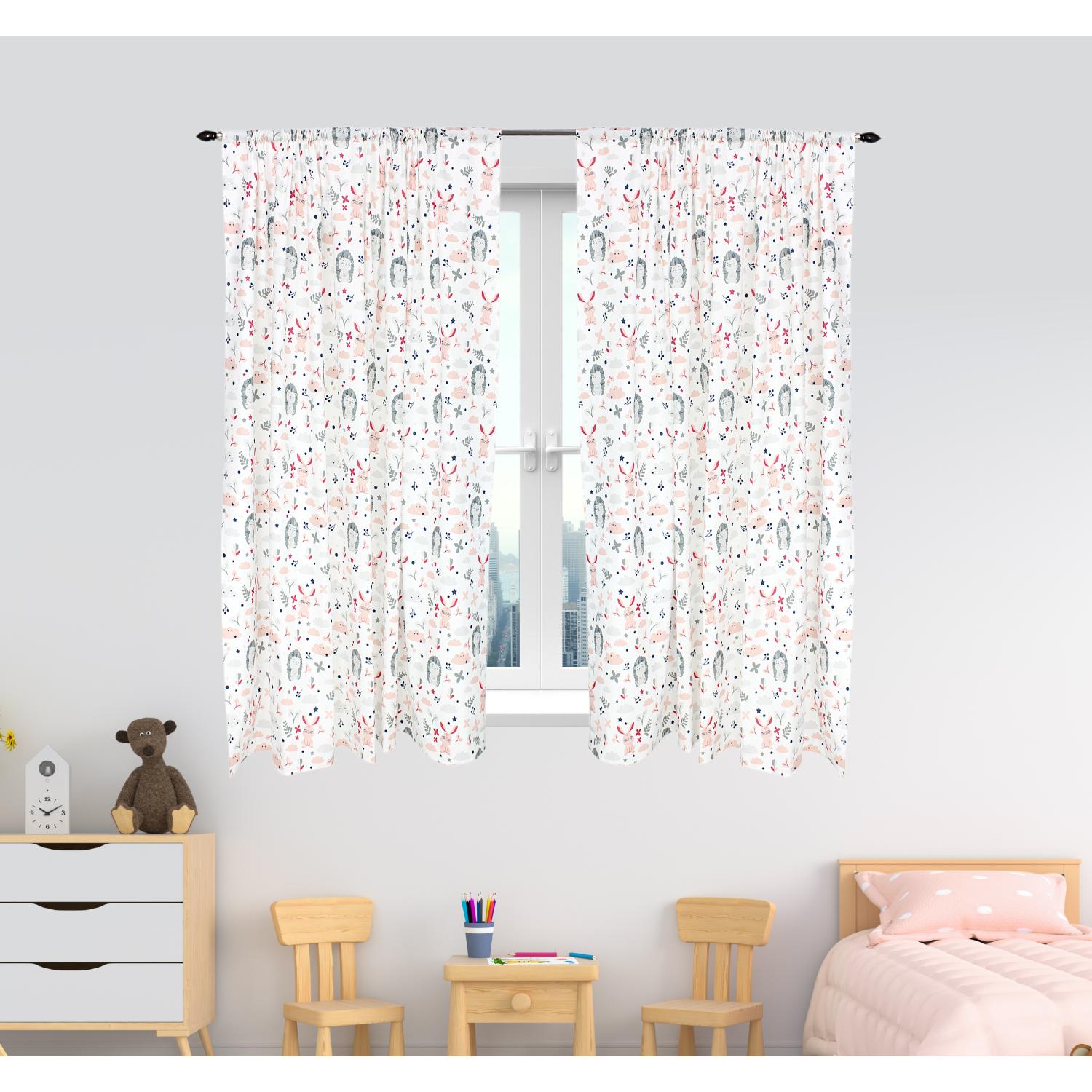 Kinderzimmer Vorhänge Set mit Zierband