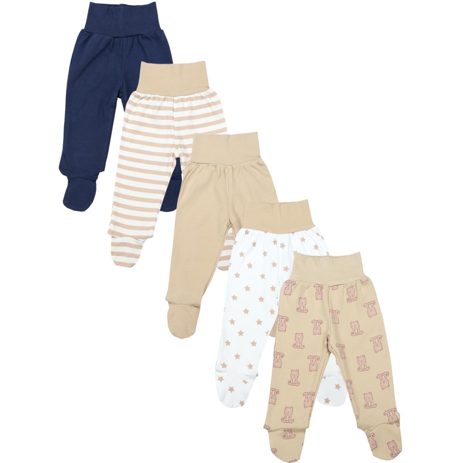 Strampelhose mit Fuß - 5er Set