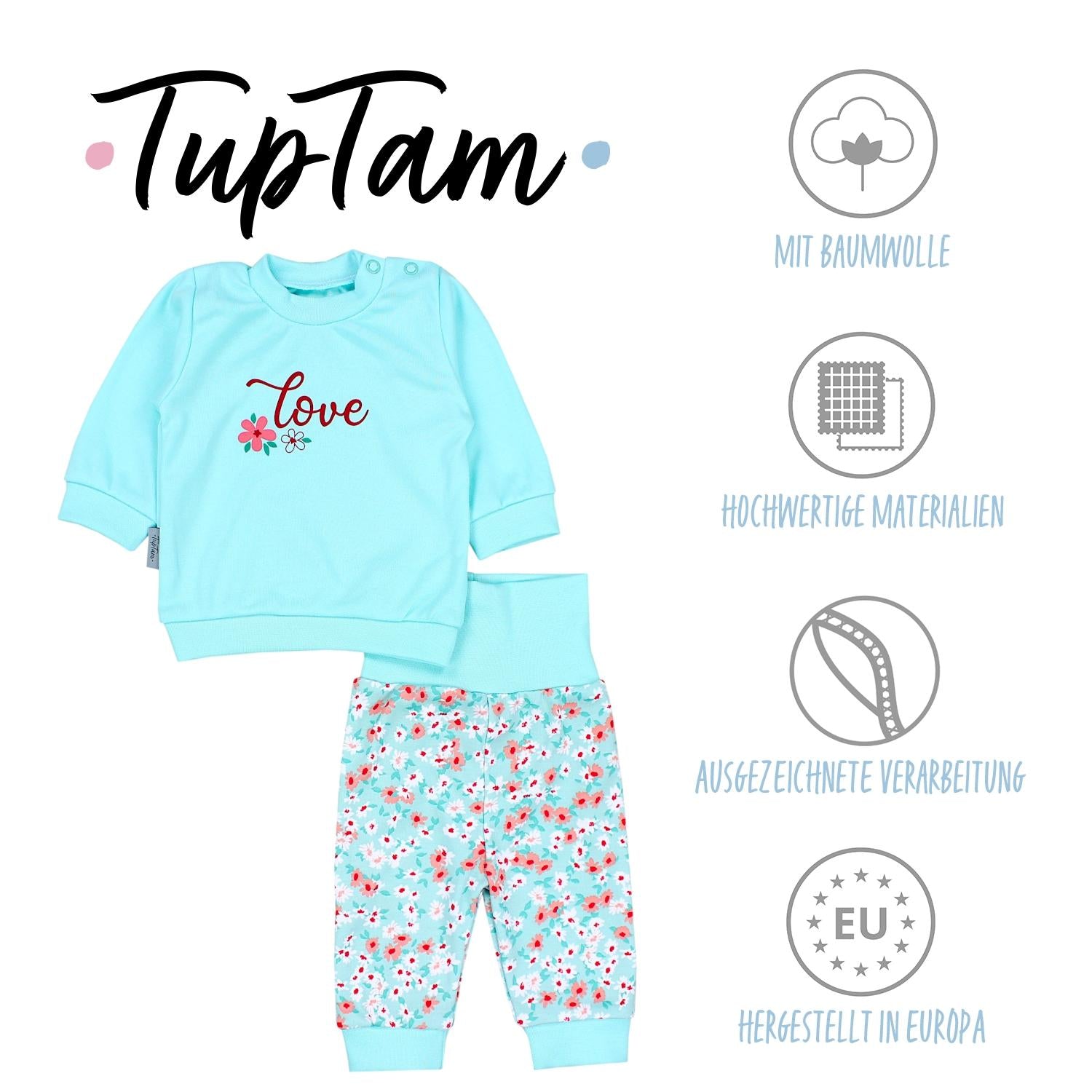 Baby Kleidungsoutfit mit Aufdruck (2-teilig)