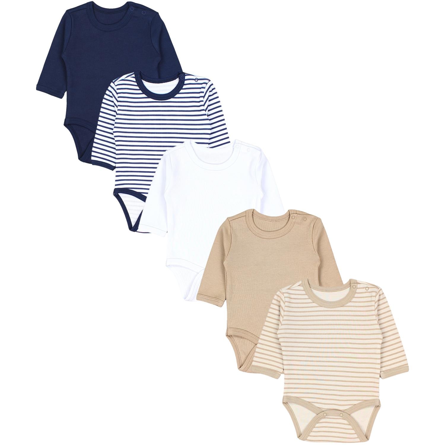 Langarm- Body mit Aufdruck - 5er Set
