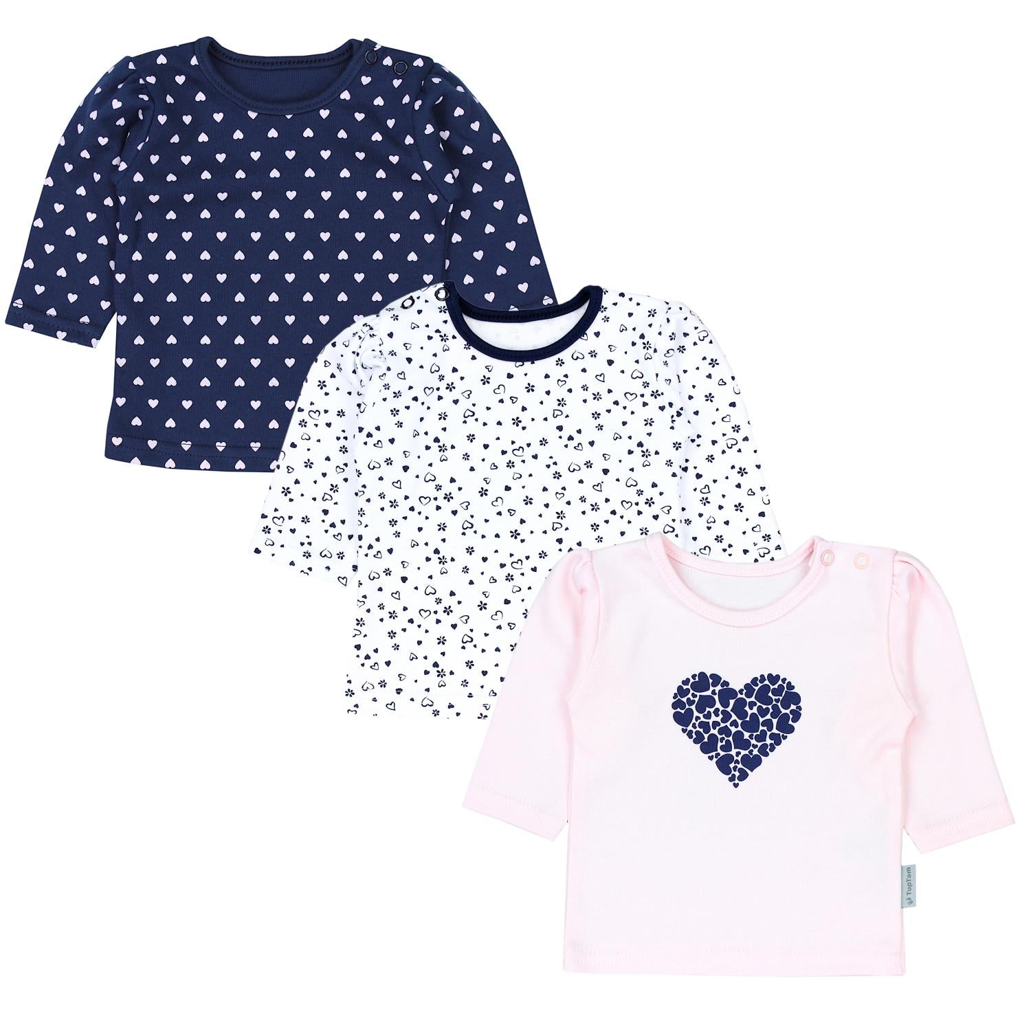 Baby Langarmshirt mit Aufdruck - 3er Set