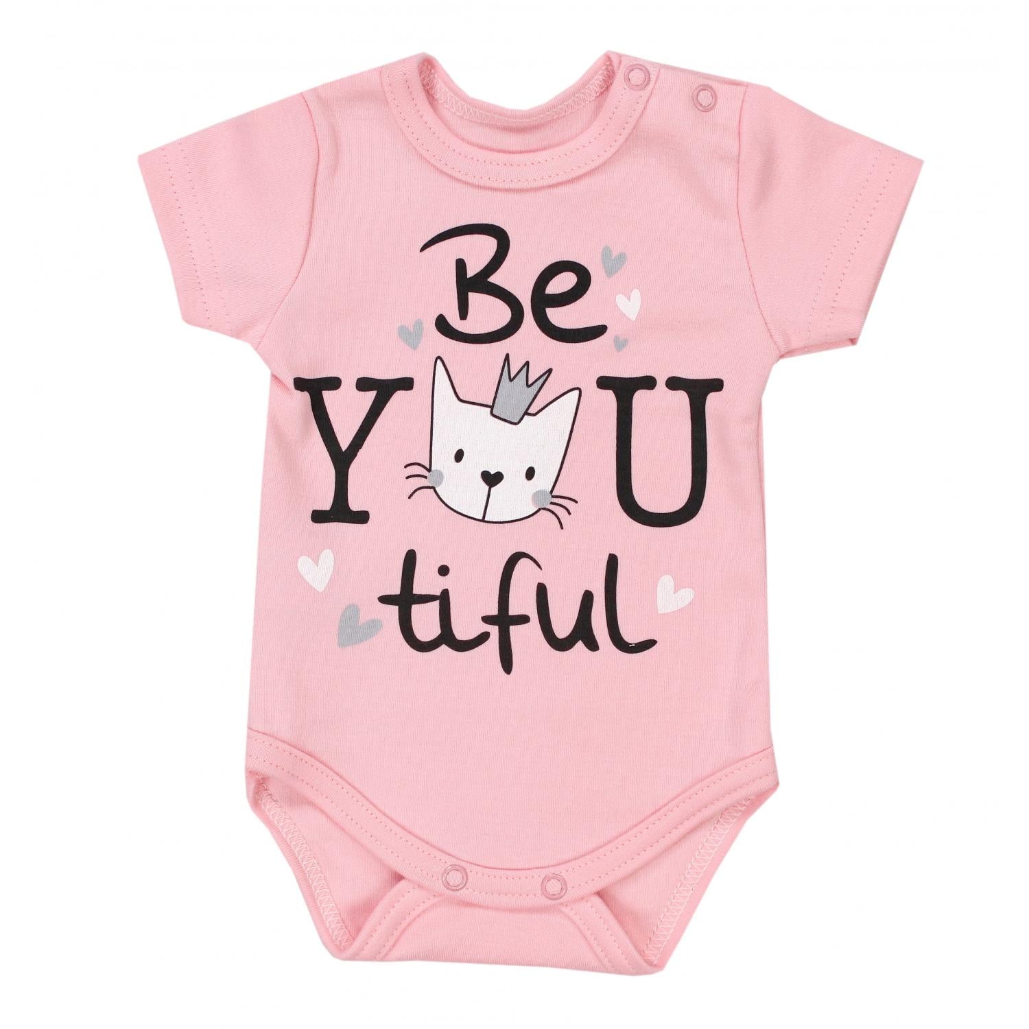 Baby Body Kurzarm mit Aufdruck -5er Set