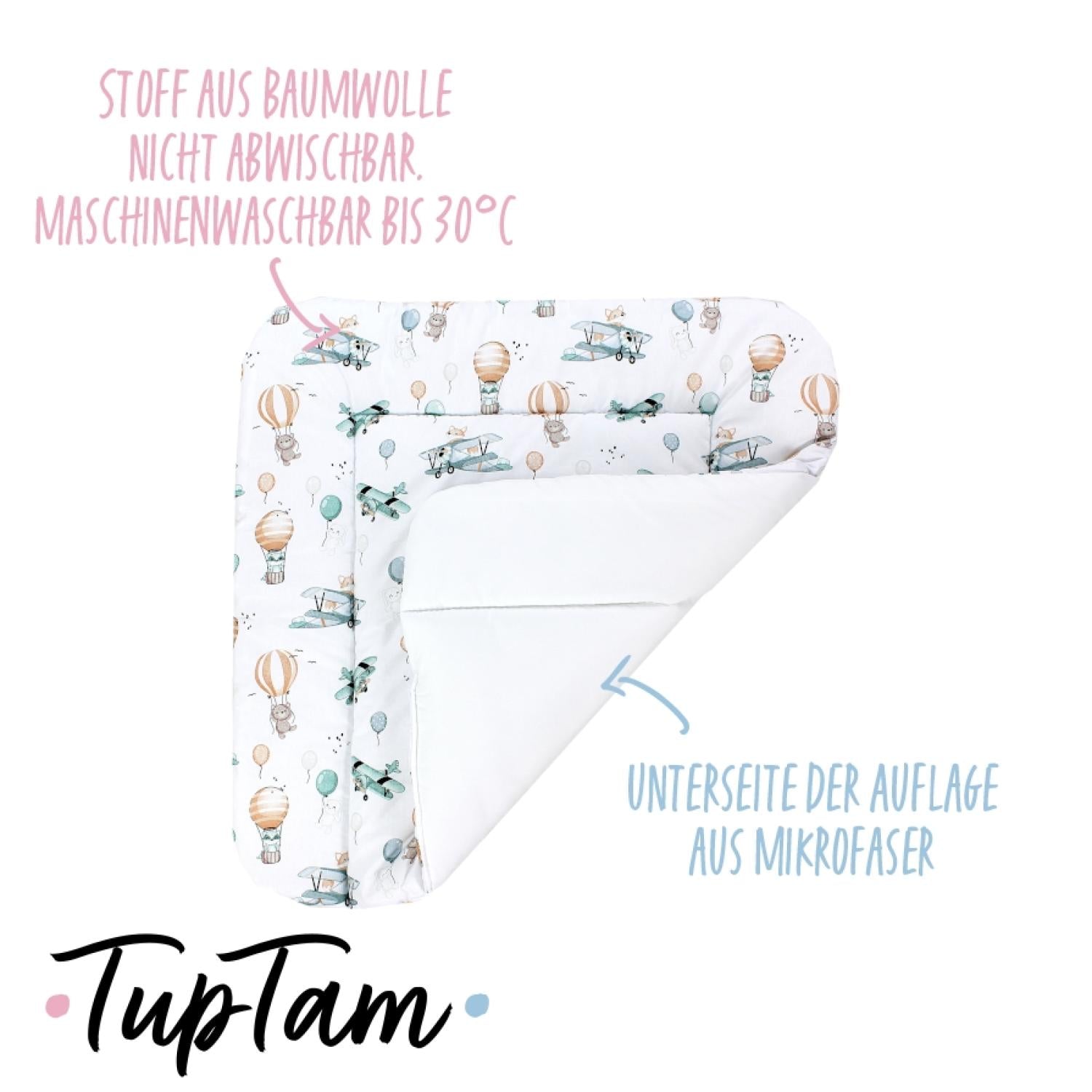 Baby Wickeltischauflage mit Baumwollbezug