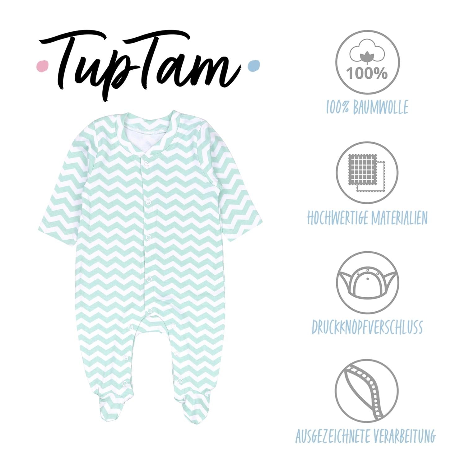 Schlafstrampler mit Fuß - 3er Set