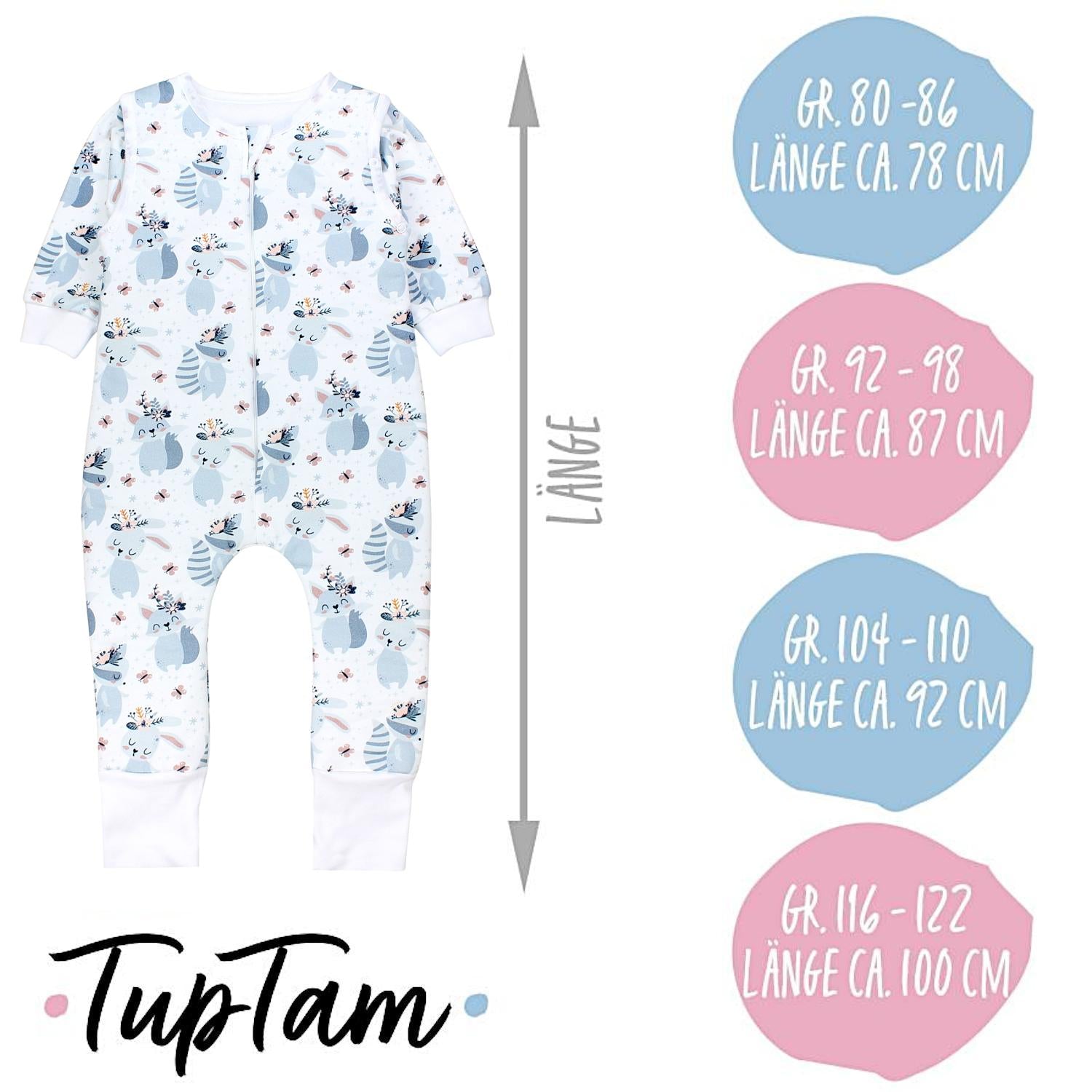 Bio- Schlafsack mit Beinen und Armen 2.5 TOG