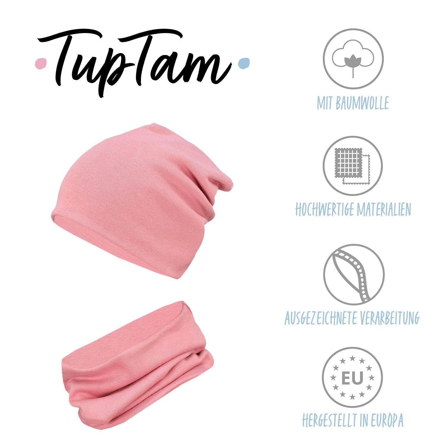 Kinder Beanie Mütze Schlauchschal Set