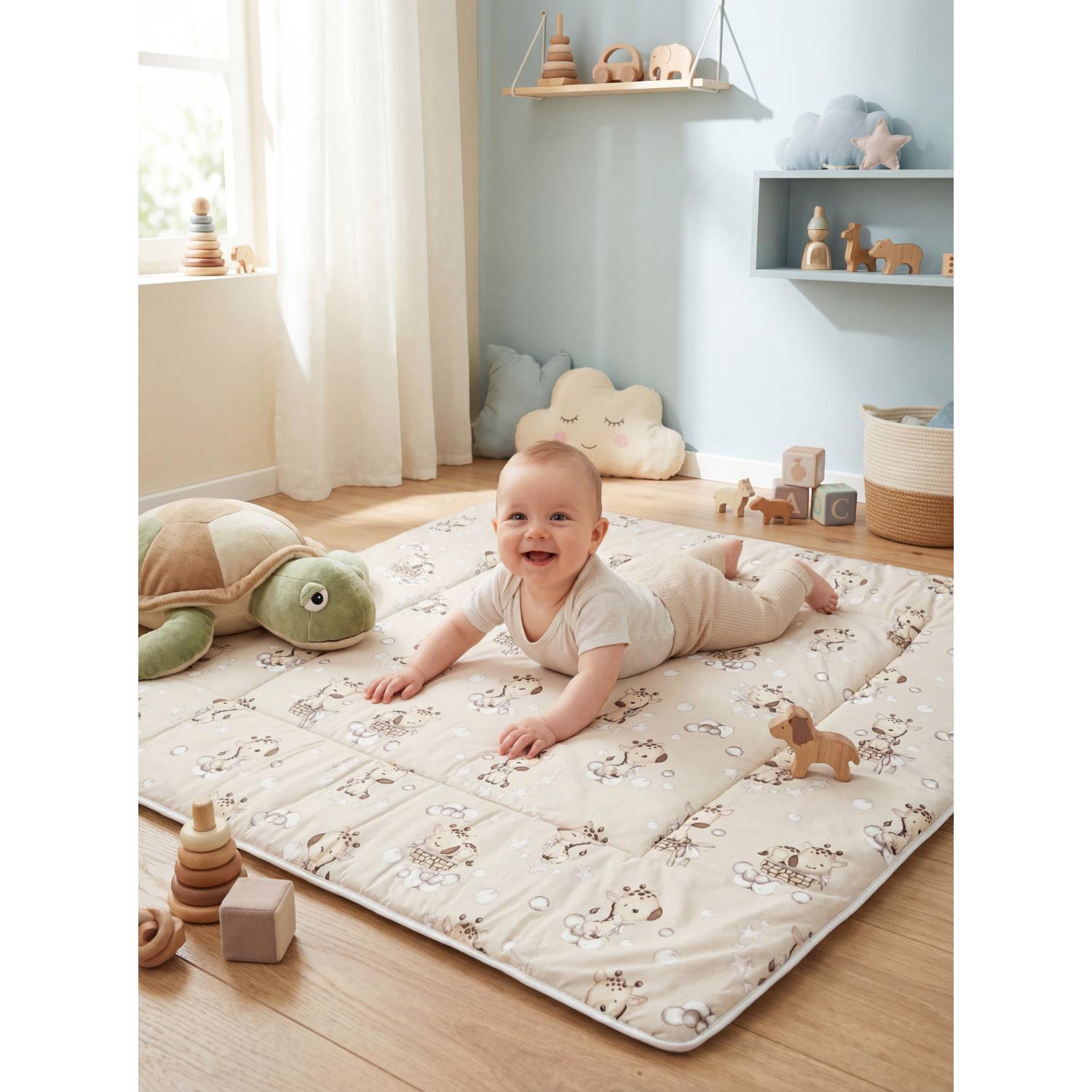 Gepolsterte XXL Krabbeldecke 120 x 120 cm