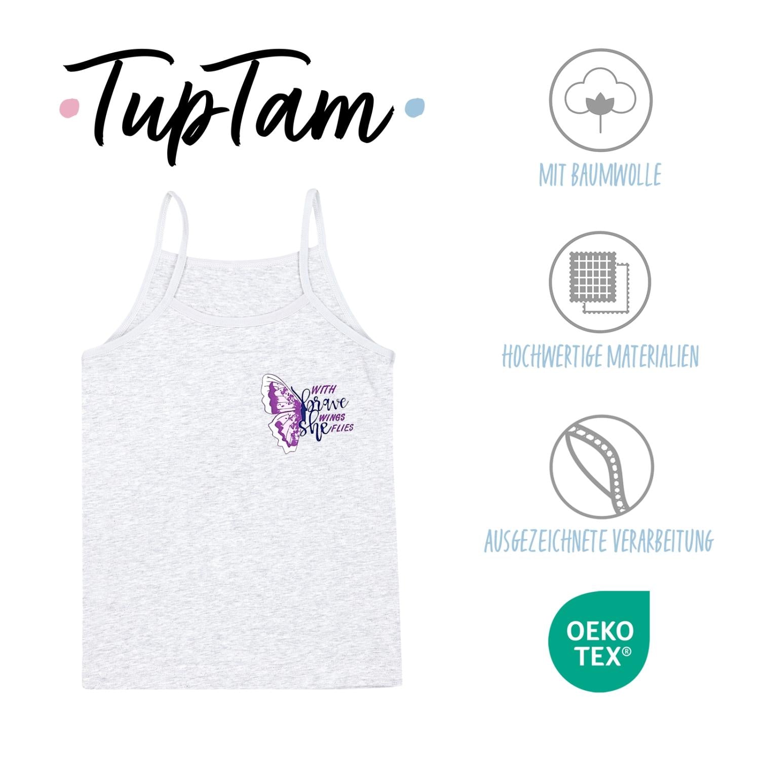 Mädchen Unterhemd Spaghettiträger - 5er Set