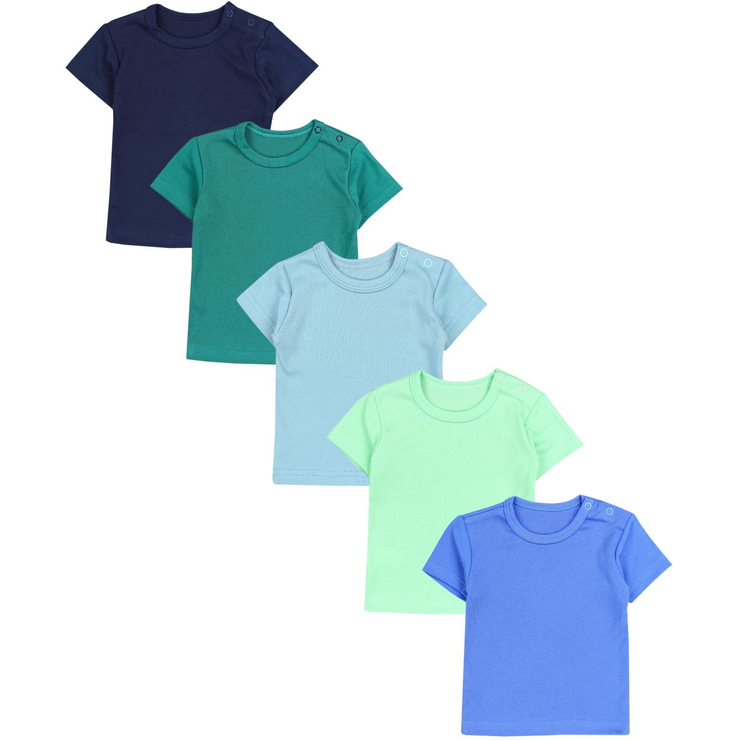 Kurzarm-Shirt mit Aufdruck - 5er Set