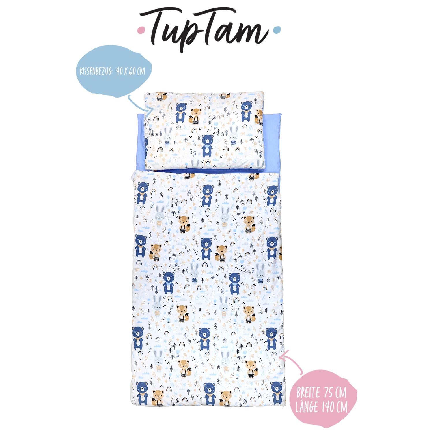 Deckenschlafsack mit Kissen und Beutel 135×70 cm