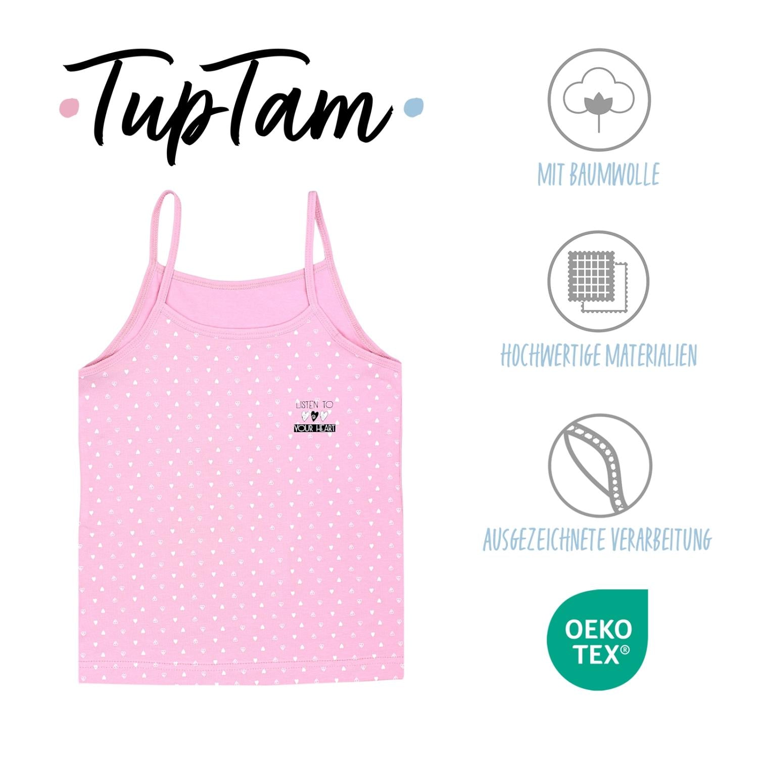 Mädchen Unterhemd Spaghettiträger - 5er Set