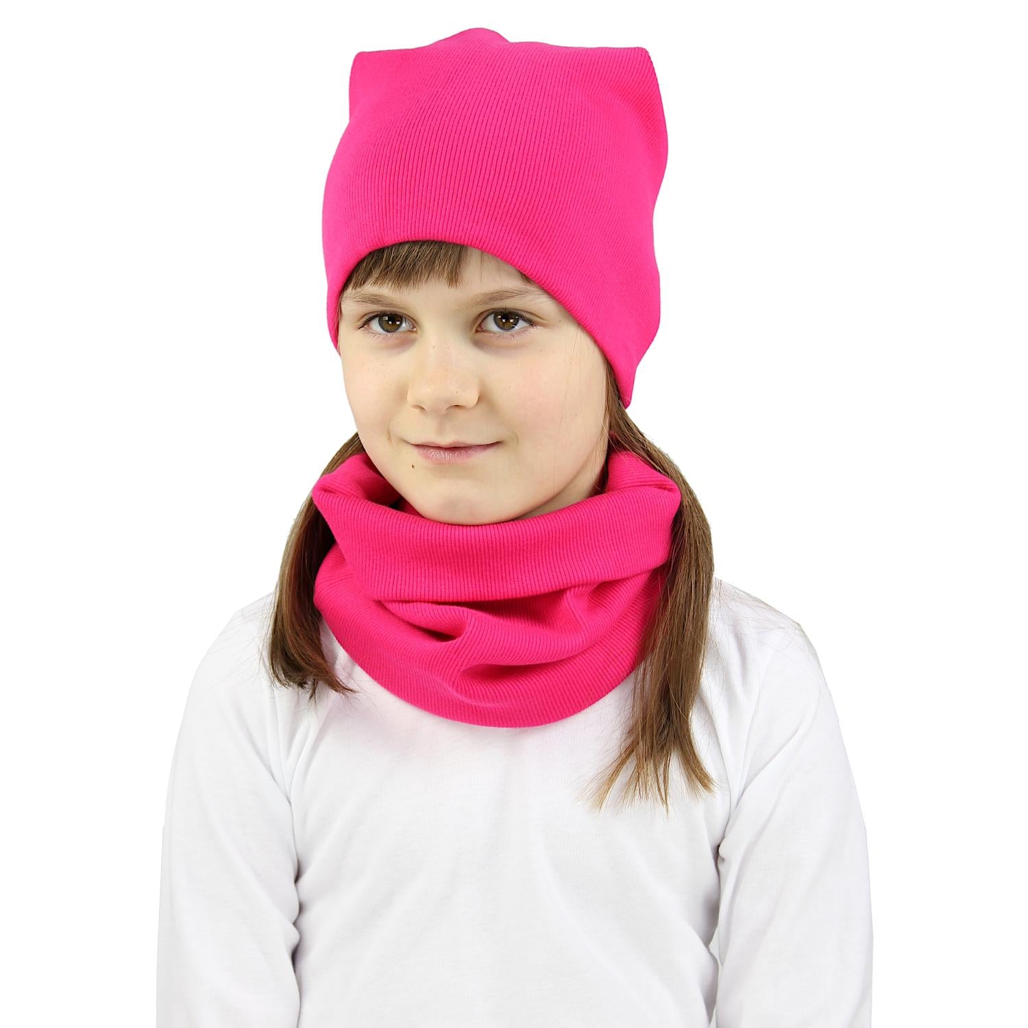 Kinder Beanie Mütze Schlauchschal Set