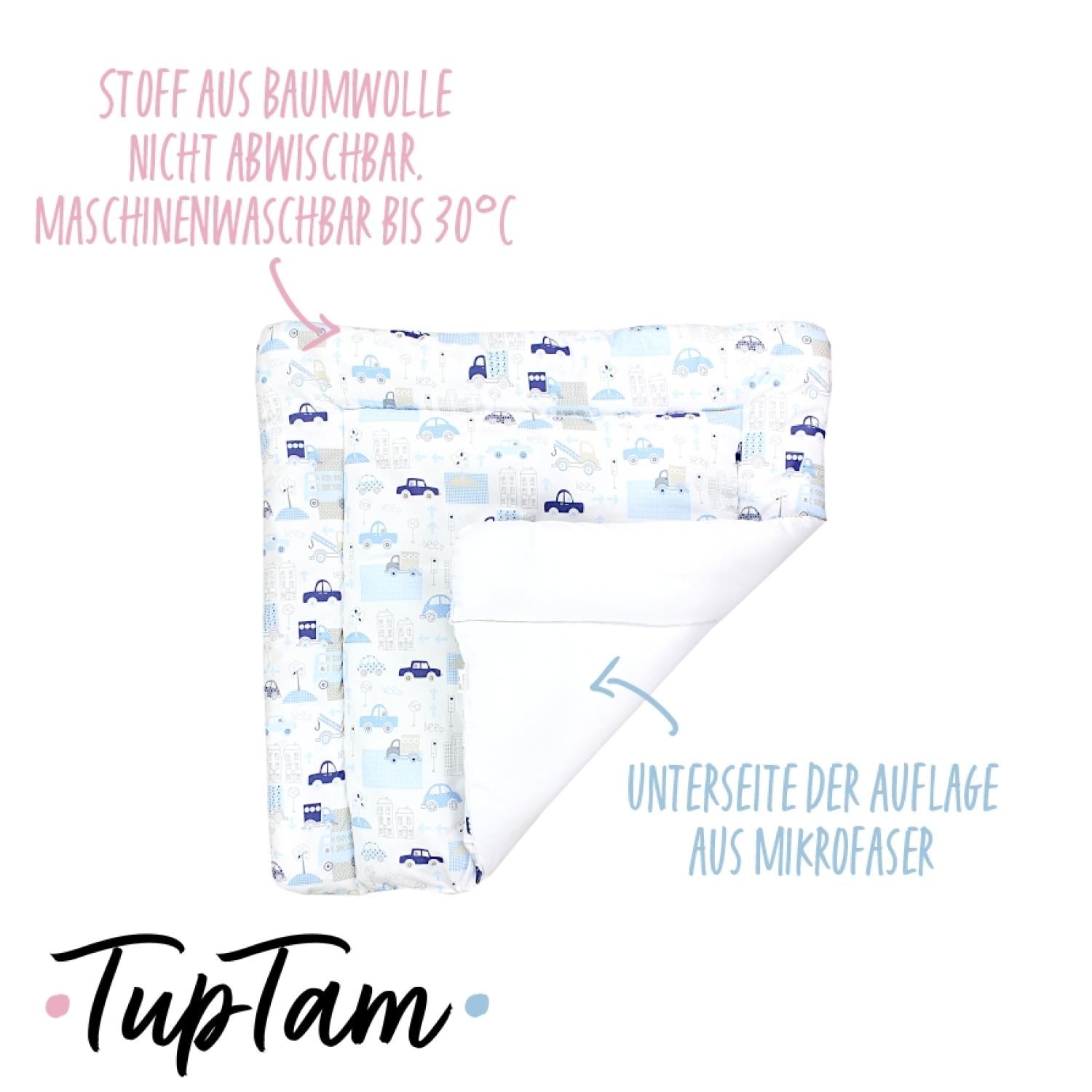 Baby Wickeltischauflage mit Baumwollbezug